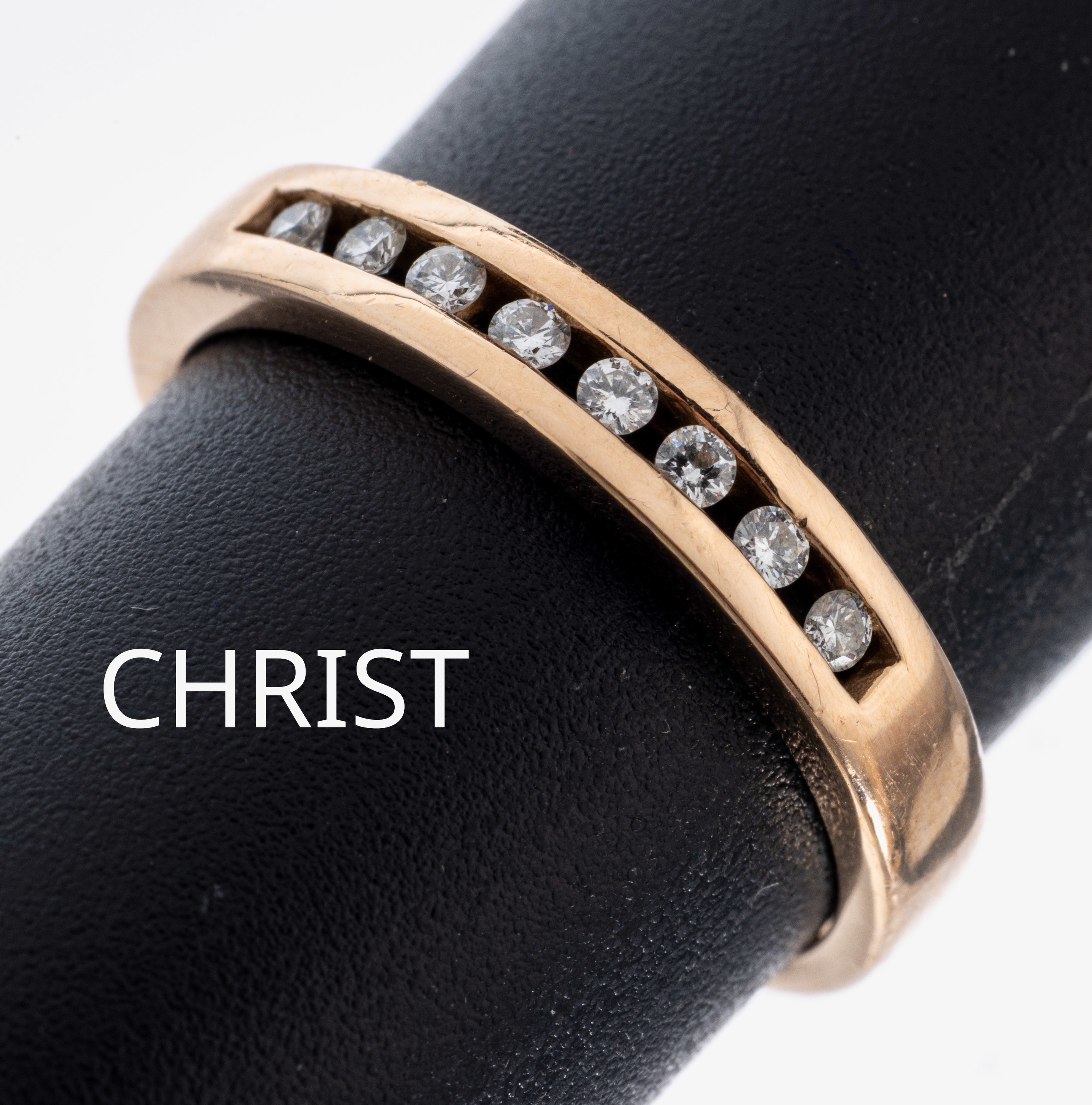 Image 27013503 - 14 kt Gold CHRIST Brillant-Ring, GG 585/000, 8 Brillanten zus. ca. 0.08 ct Weiß/si, RW ...
