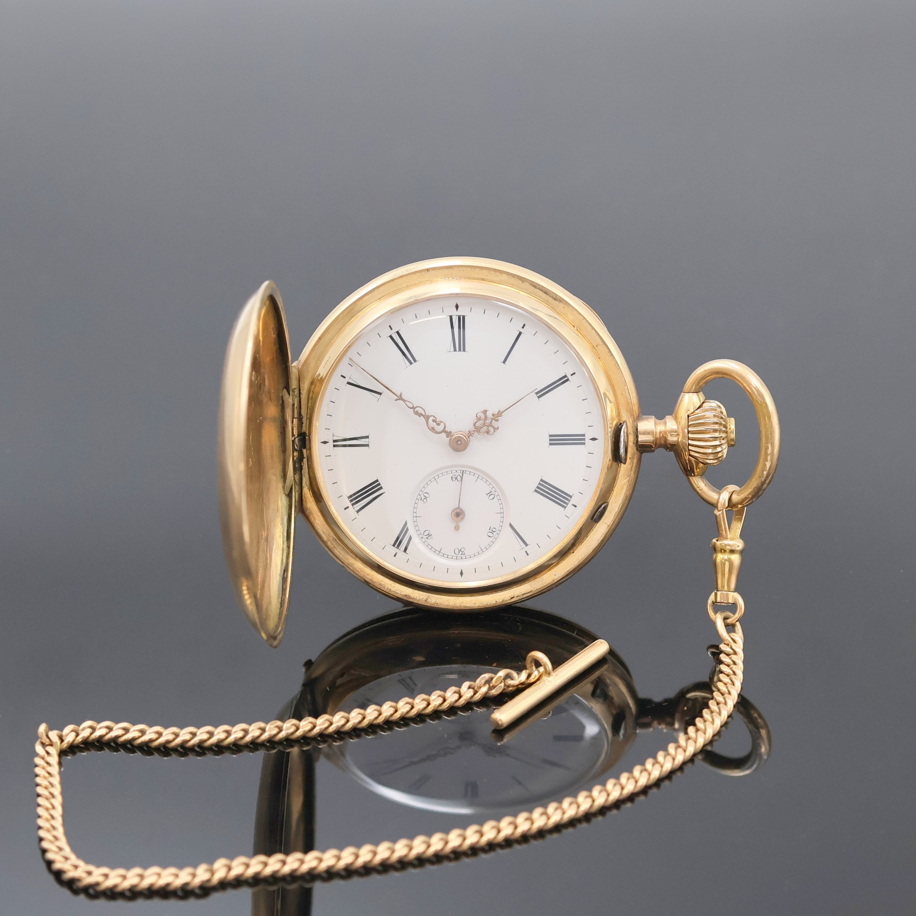 Image 27013655 - SYSTEME GLASHÜTTE Herrensavonette in RoseG 585/000 an RoseG 585/000 Kette, Schweiz um ...