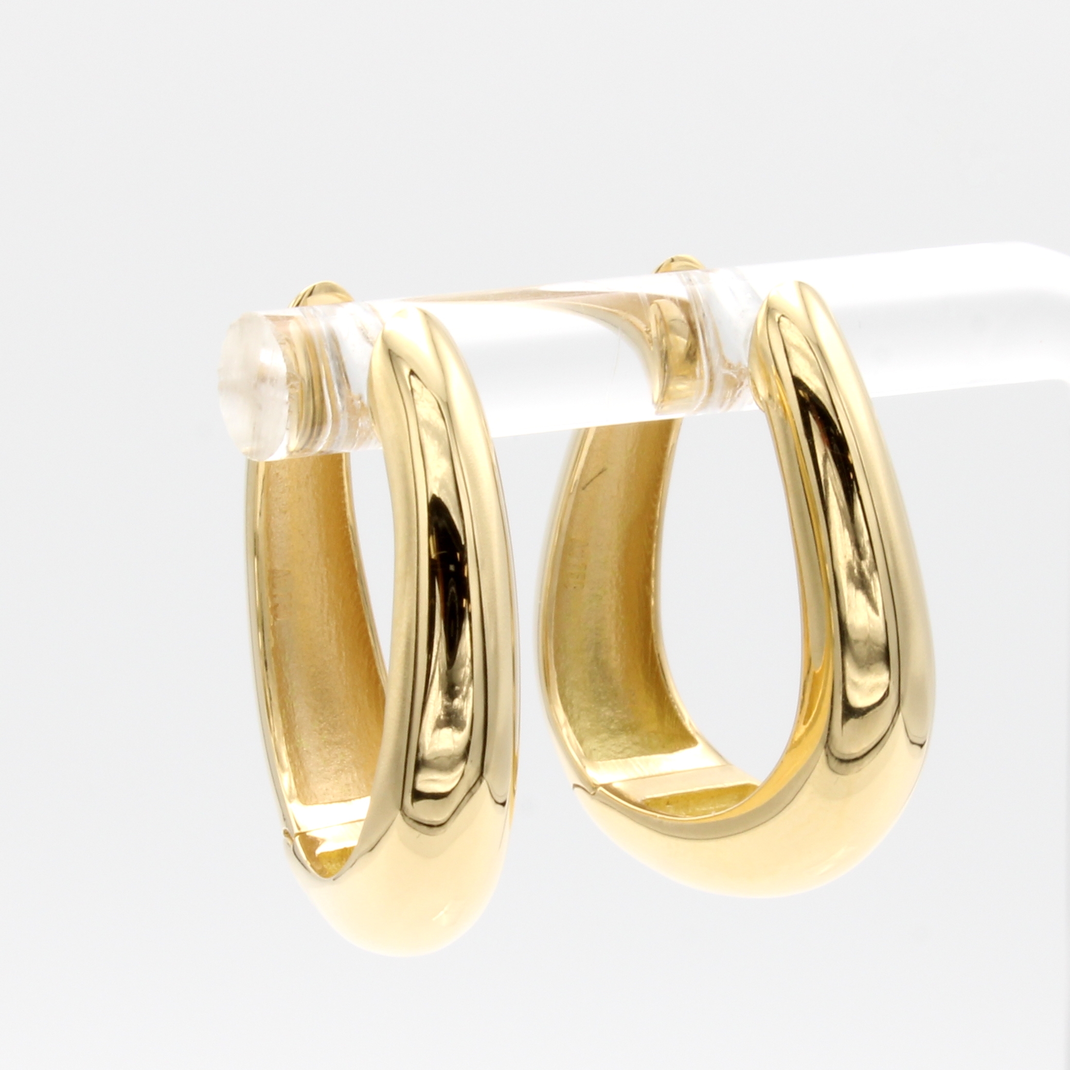 Image 27013983 - Paar Klappcreolen, GG 750/000, leicht navetteförm., geschwungenes Design