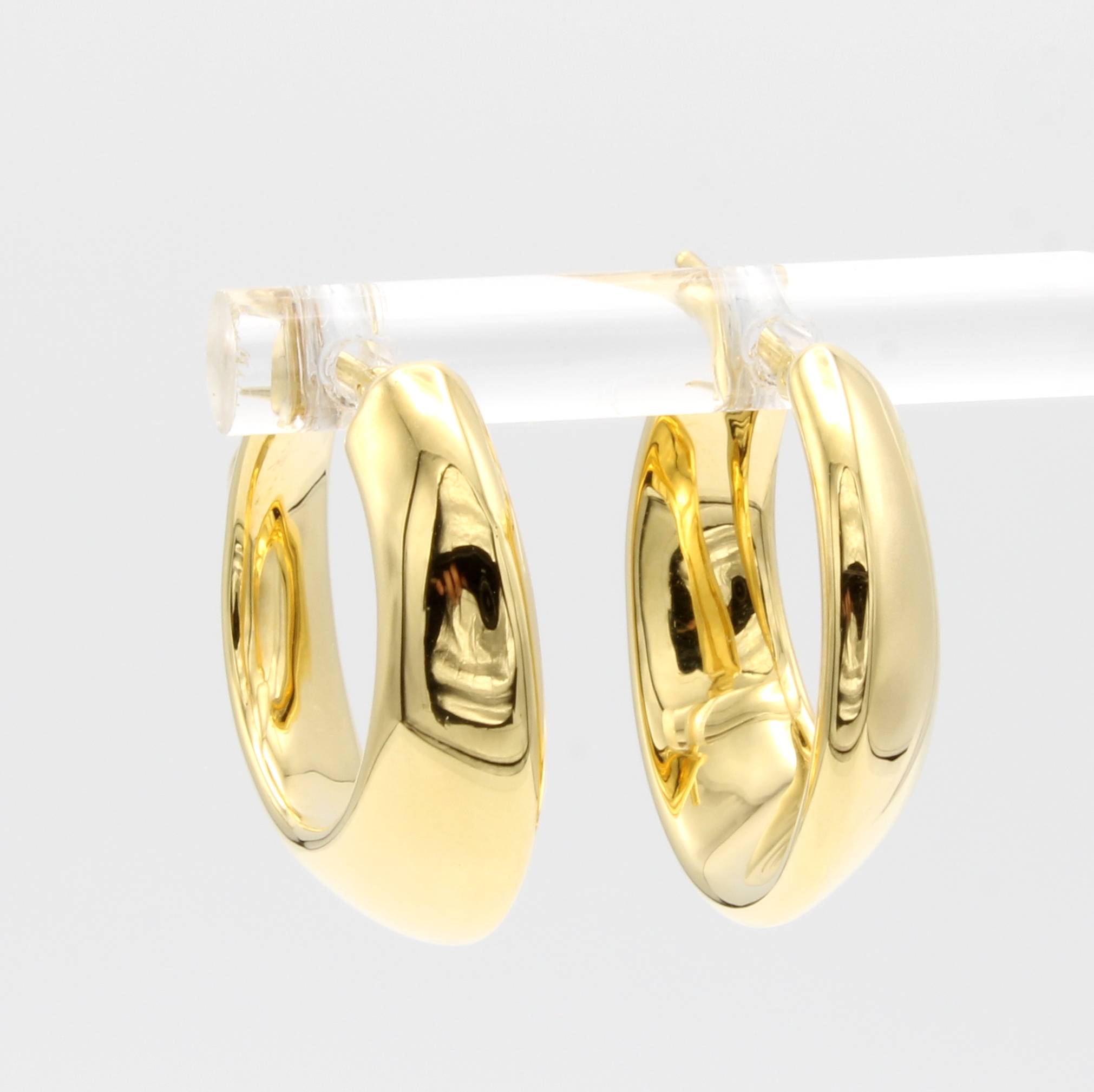 Image 27013985 - Paar Creolen, GG 750/000, Außenseite leicht konvex, D. ca. 22 mm