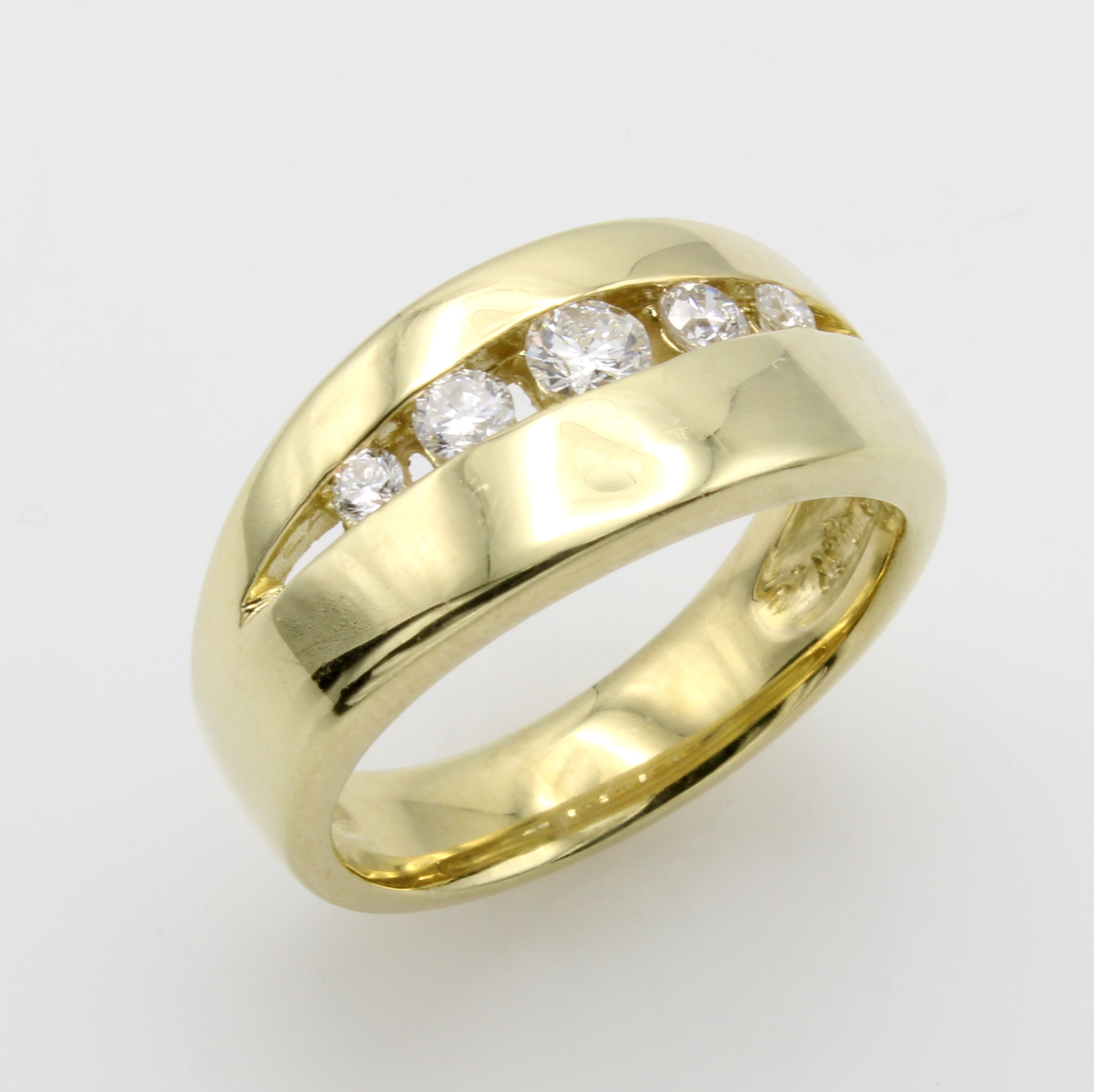 Image 27014030 - Ring mit Brillanten, GG 585/000, Brill. optisch in Kanalfassung zus. ca. 0.37 ct ...