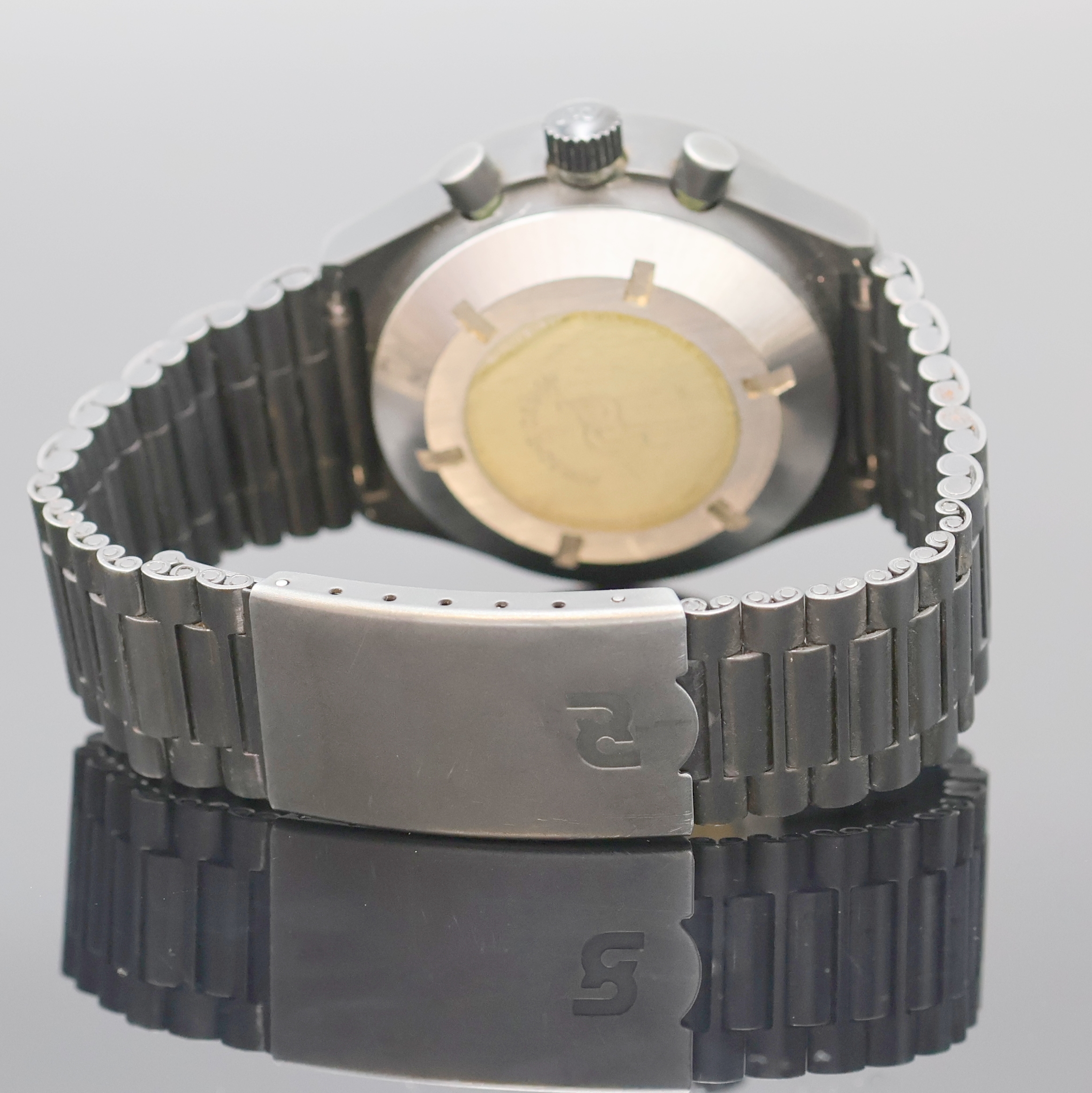 Detail c: PORSCHE DESIGN / ORFINA Herrenchronograph Referenz 7176S, Schweiz um 1990, Automatik, geschw. Edelstahlgeh. inkl. orig. Gliederband m. Faltschl., ...