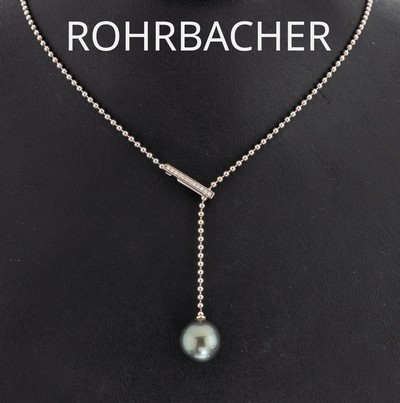 Image 18 kt Gold Perl-Brillant-Collier, WG 750/000, sogn. Y-Collier, Kugelkette, ...