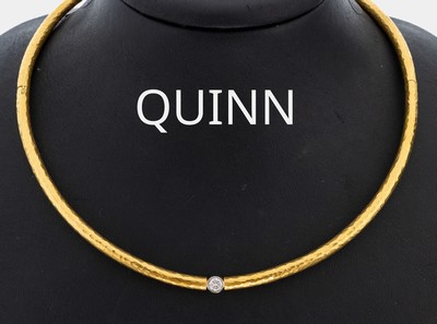 Image 18 kt Gold QUINN/SCHEURLE Brillant-Halsreif, GG/WG 750/000, in WG gefasster Brillant ...