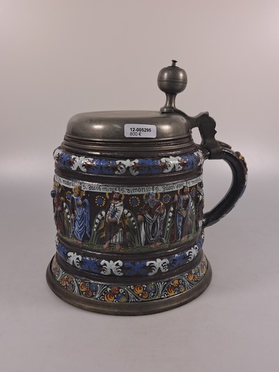 27014170a - Creußener Apostelkrug, Bayern, datiert 1673, Ausführung 17./18.Jh., salzglasiertes ...