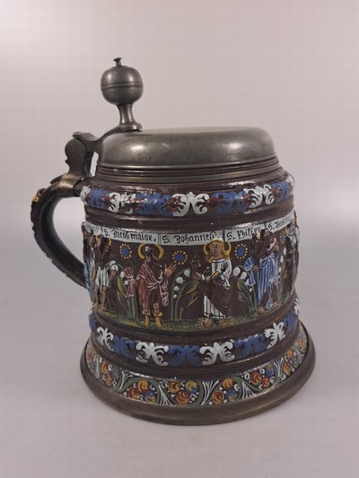 27014170e - Creußener Apostelkrug, Bayern, datiert 1673, Ausführung 17./18.Jh., salzglasiertes ...