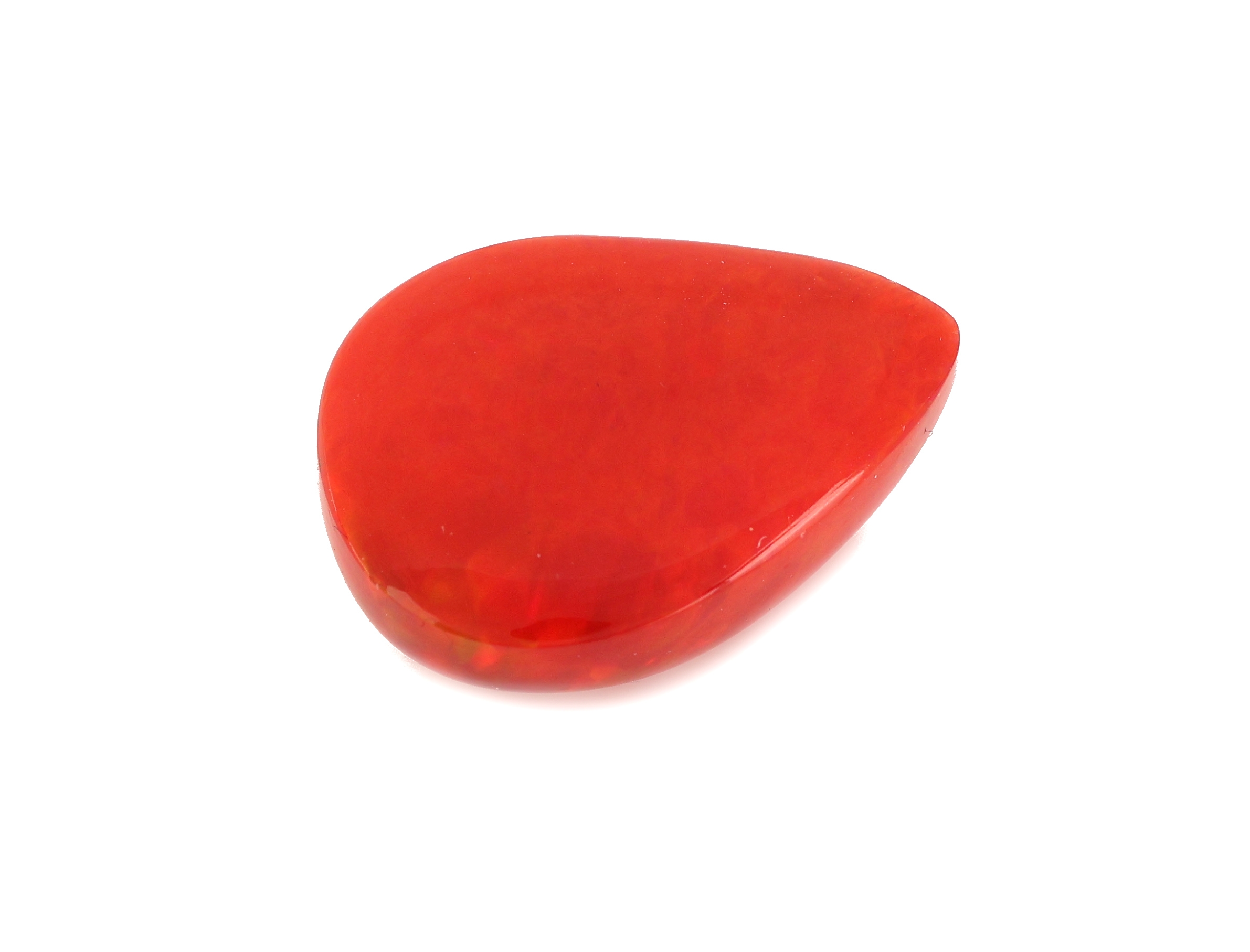 Detail a: Loser roter Opal ca. 10.7 ct, tropfenförmiger Cabochon, Red Multi Fire, ca. 19.3 x 13.5 x 9.0 mm