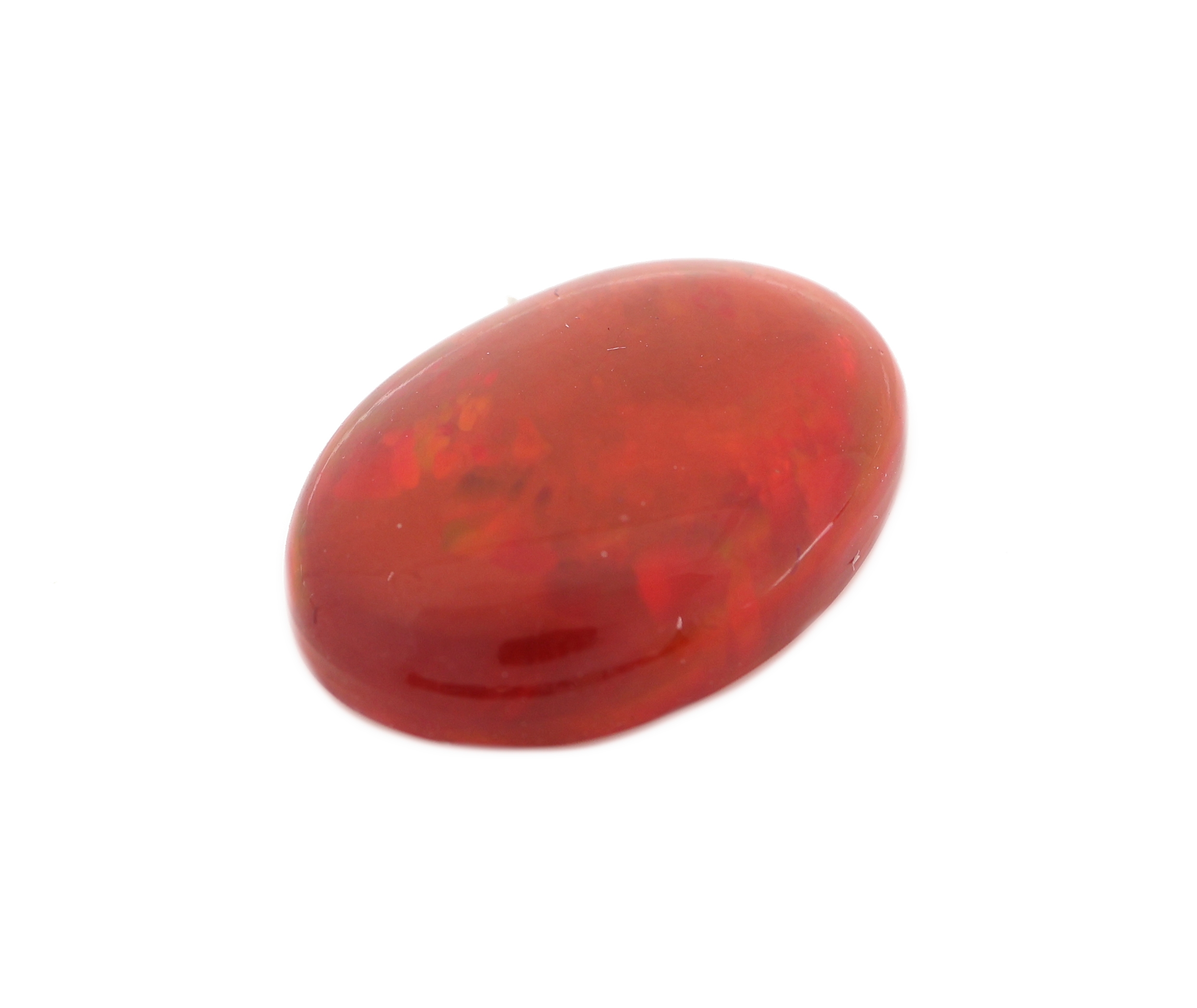 Image 27014356 - Loser roter Opal ca. 7.9 ct, ovaler Cabochon, Red Multi Fire, ca. 19.9 x 14.6 x 5.2 mm ...