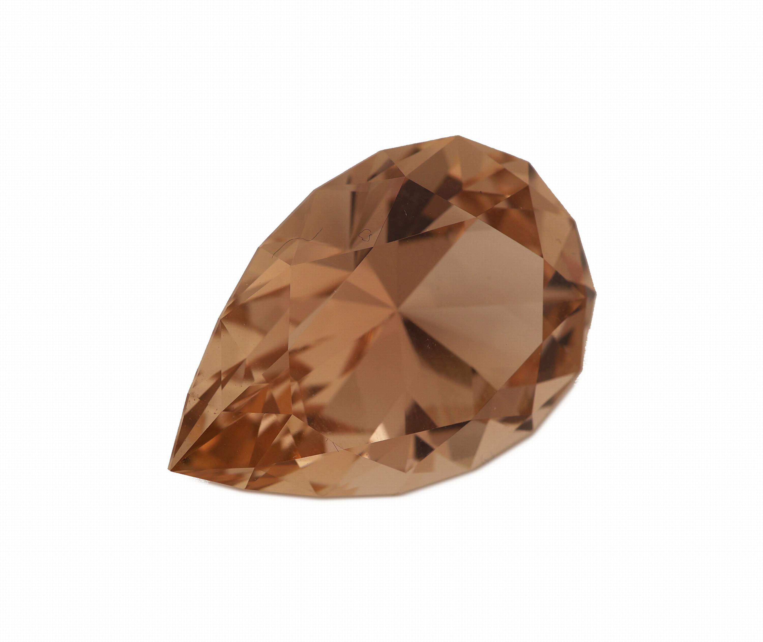 Detail a: Loser Imperial Topas ca. 49.1 ct, facett. Tropfen, Light Reddish Orange, ca. 29.2 x 19.6x 14.2 mm