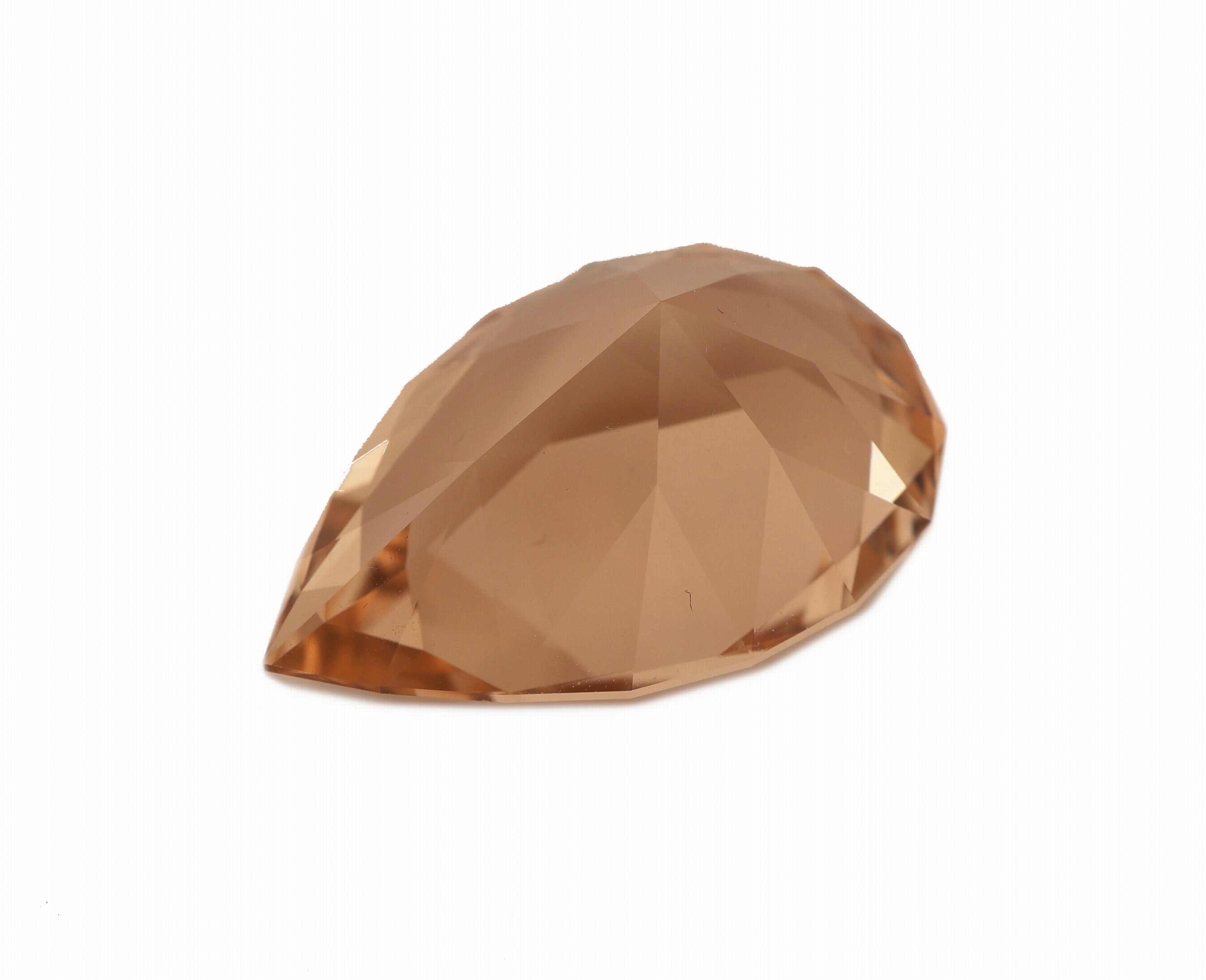 Detail b: Loser Imperial Topas ca. 49.1 ct, facett. Tropfen, Light Reddish Orange, ca. 29.2 x 19.6x 14.2 mm