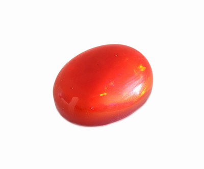 27014347b - Loser roter Opal ca. 16.1 ct, ovaler Cabochon, Red Multi Fire, ca. 19.6 x 15.4 x 9.6 mm ...