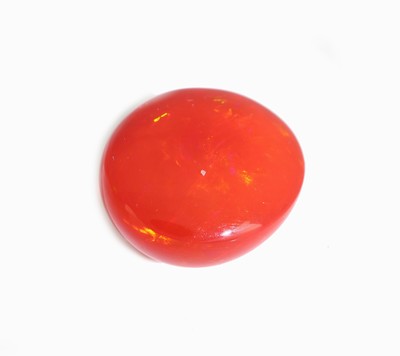 27014350a - Loser roter Opal ca. 15.8 ct, ovaler Cabochon, Red Multi Fire, ca. 18.7 x 15.9 x 11.1 ...
