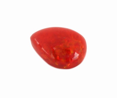 Image Loser roter Opal ca. 10.7 ct, tropfenförmiger Cabochon, Red Multi Fire, ca. 19.3 x ...