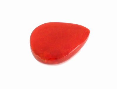 27014351a - Loser roter Opal ca. 10.7 ct, tropfenförmiger Cabochon, Red Multi Fire, ca. 19.3 x ...