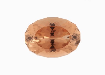 Image Loser Imperial Topas ca. 116.6 ct, oval- facett., Light Reddish Orange, ca. 34.7 x ...