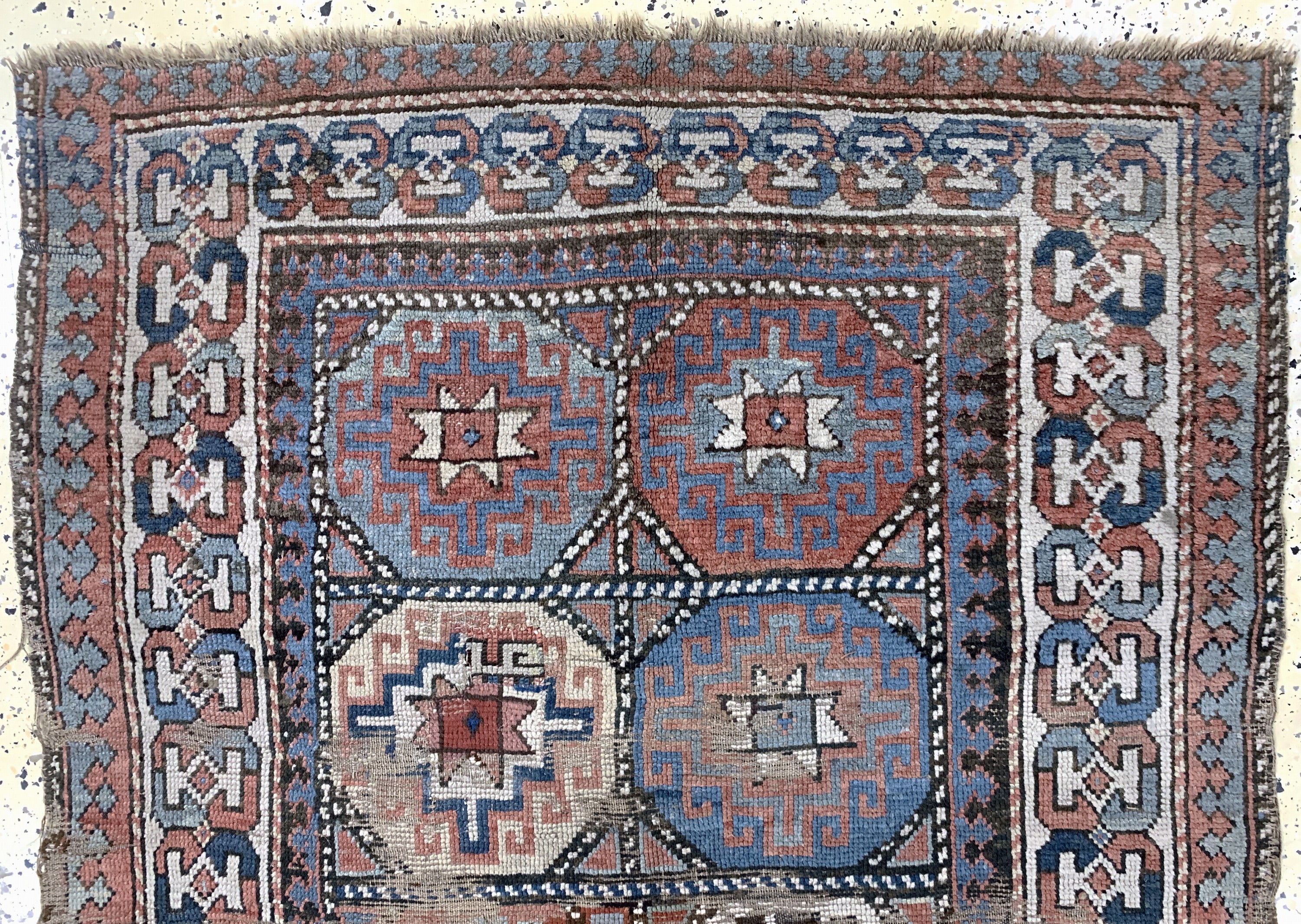 Detail a: Antiker"Moghan"Kazak, Kaukasus, 19.Jhd, Wolle auf Wolle, ca. 207 x 118 cm, EHZ: 4