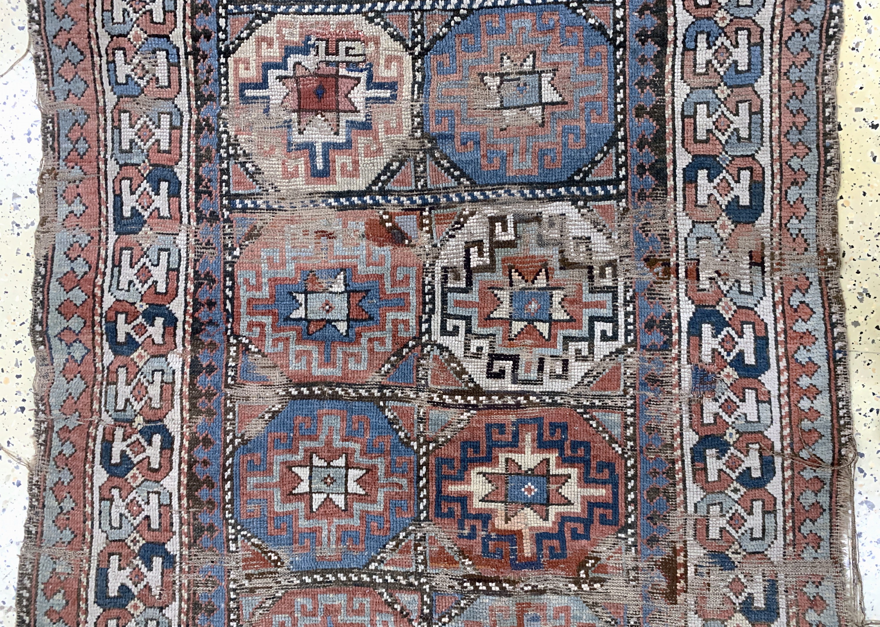 Detail b: Antiker"Moghan"Kazak, Kaukasus, 19.Jhd, Wolle auf Wolle, ca. 207 x 118 cm, EHZ: 4