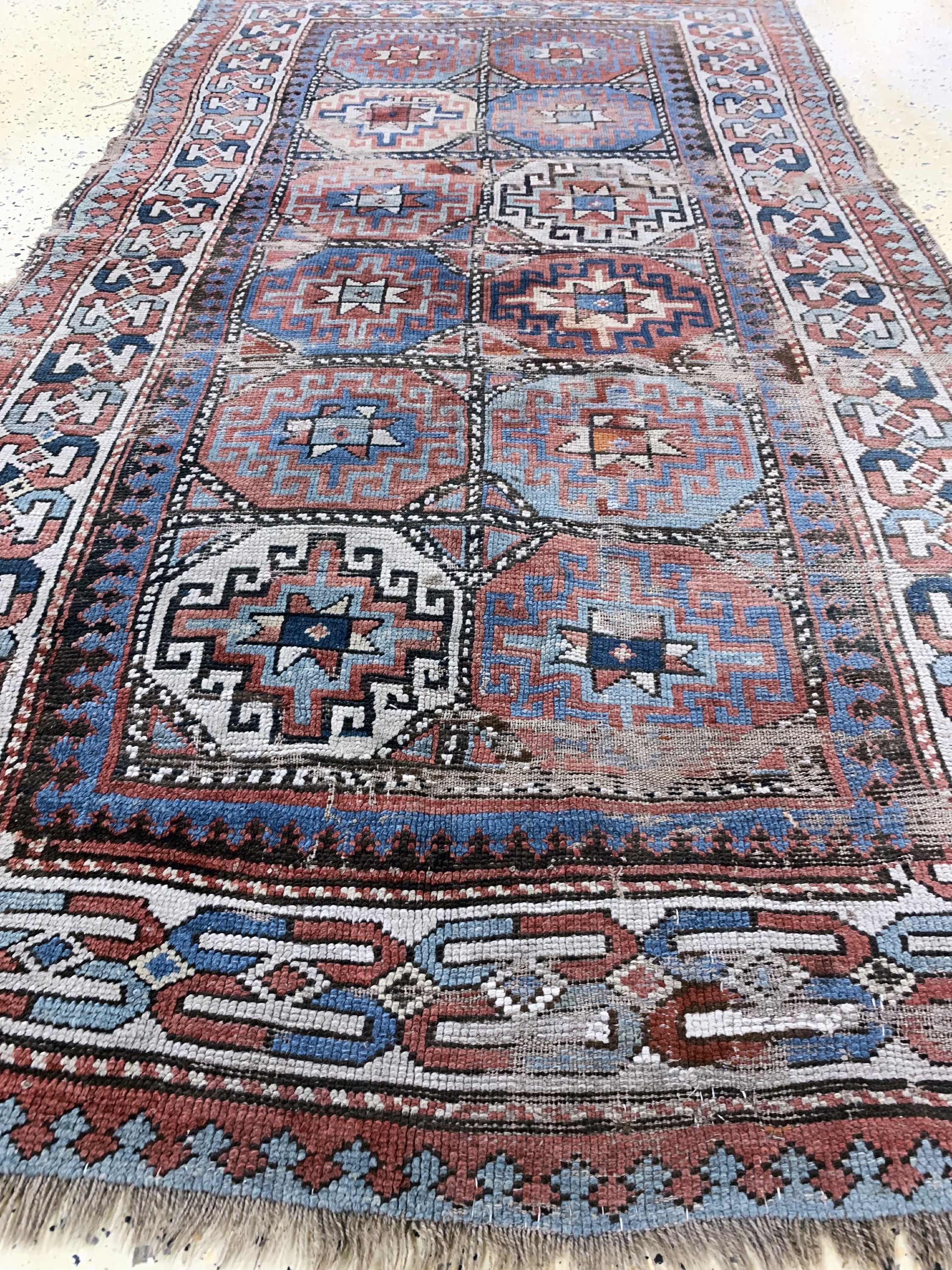 Detail d: Antiker"Moghan"Kazak, Kaukasus, 19.Jhd, Wolle auf Wolle, ca. 207 x 118 cm, EHZ: 4