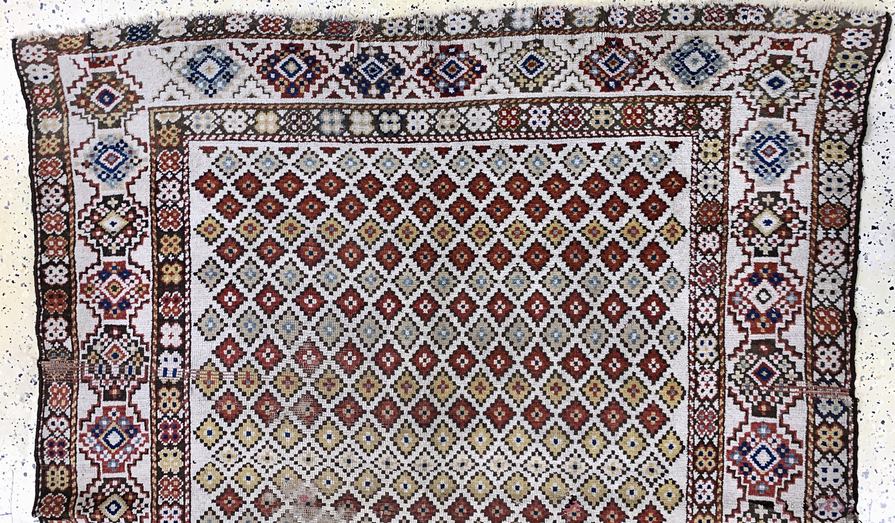 Detail a: Antiker Kazak, Kaukasus, 19.Jhd, Wolle auf Wolle, ca. 167 x 146 cm, EHZ: 4