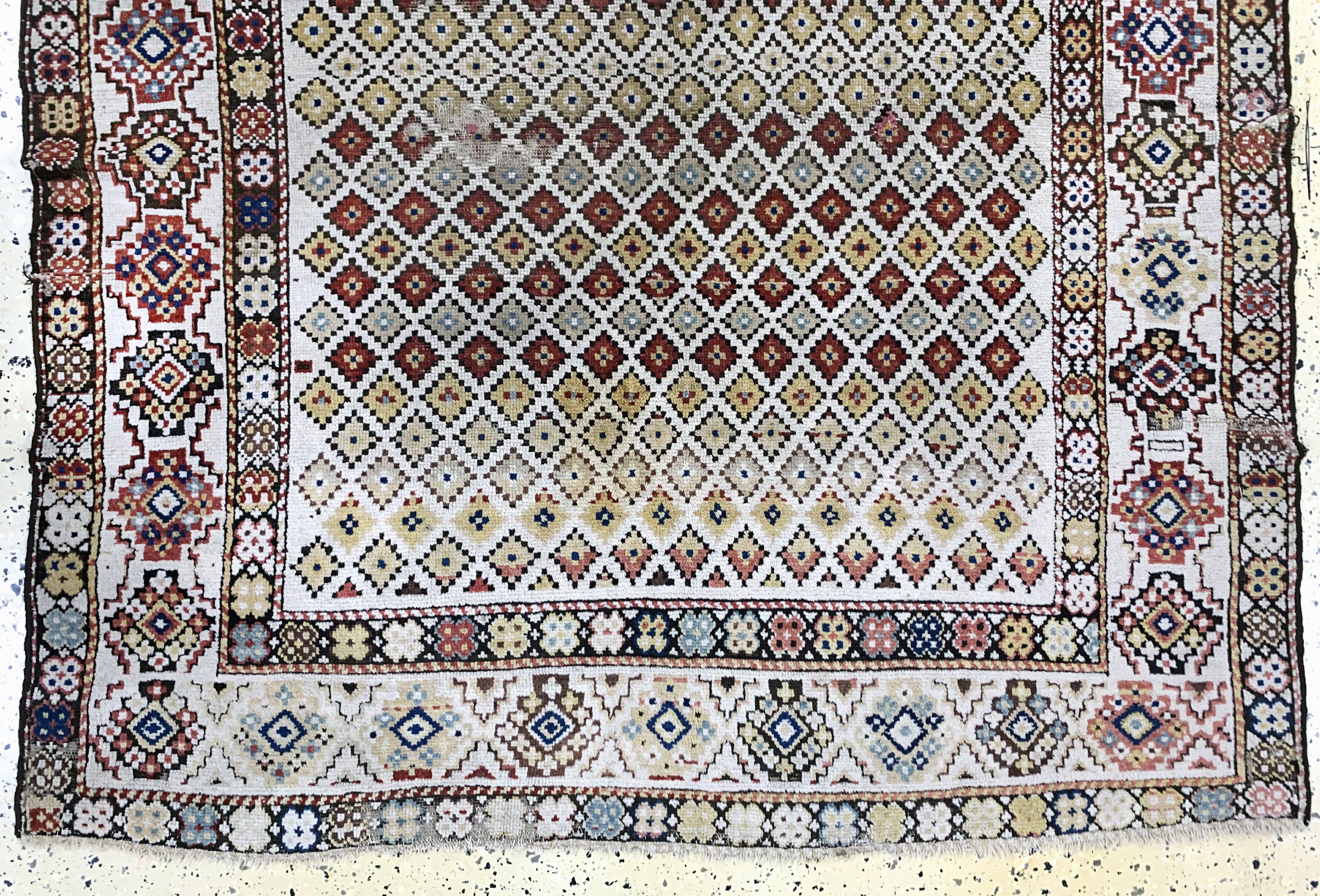 Detail c: Antiker Kazak, Kaukasus, 19.Jhd, Wolle auf Wolle, ca. 167 x 146 cm, EHZ: 4