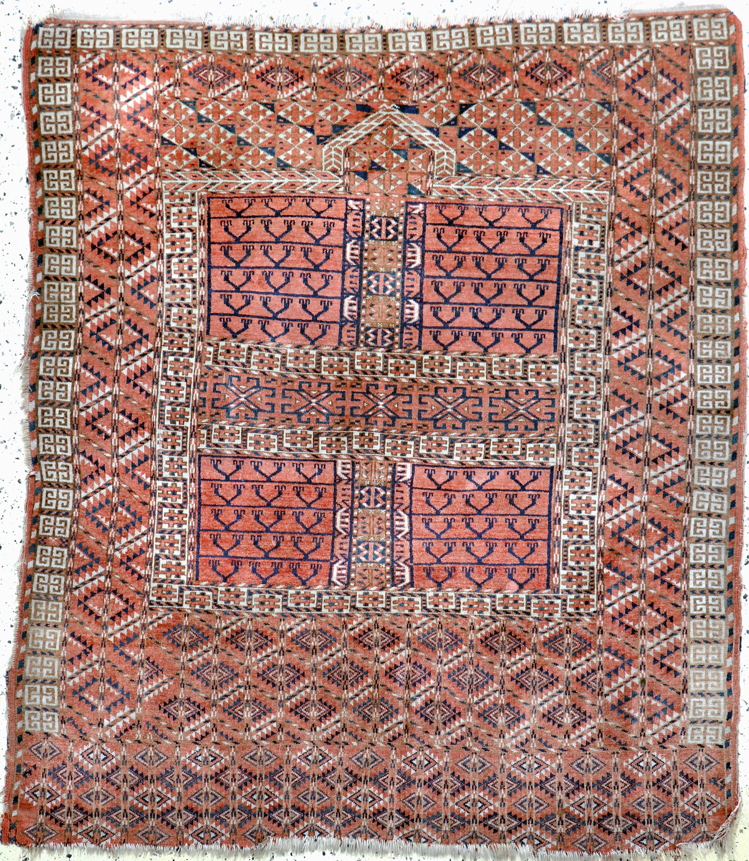 Tekke"Engsi"antik, Turkmenistan, 19.Jhd, Wolle auf Wolle, ca. 148 x 130 cm, EHZ: 3-4