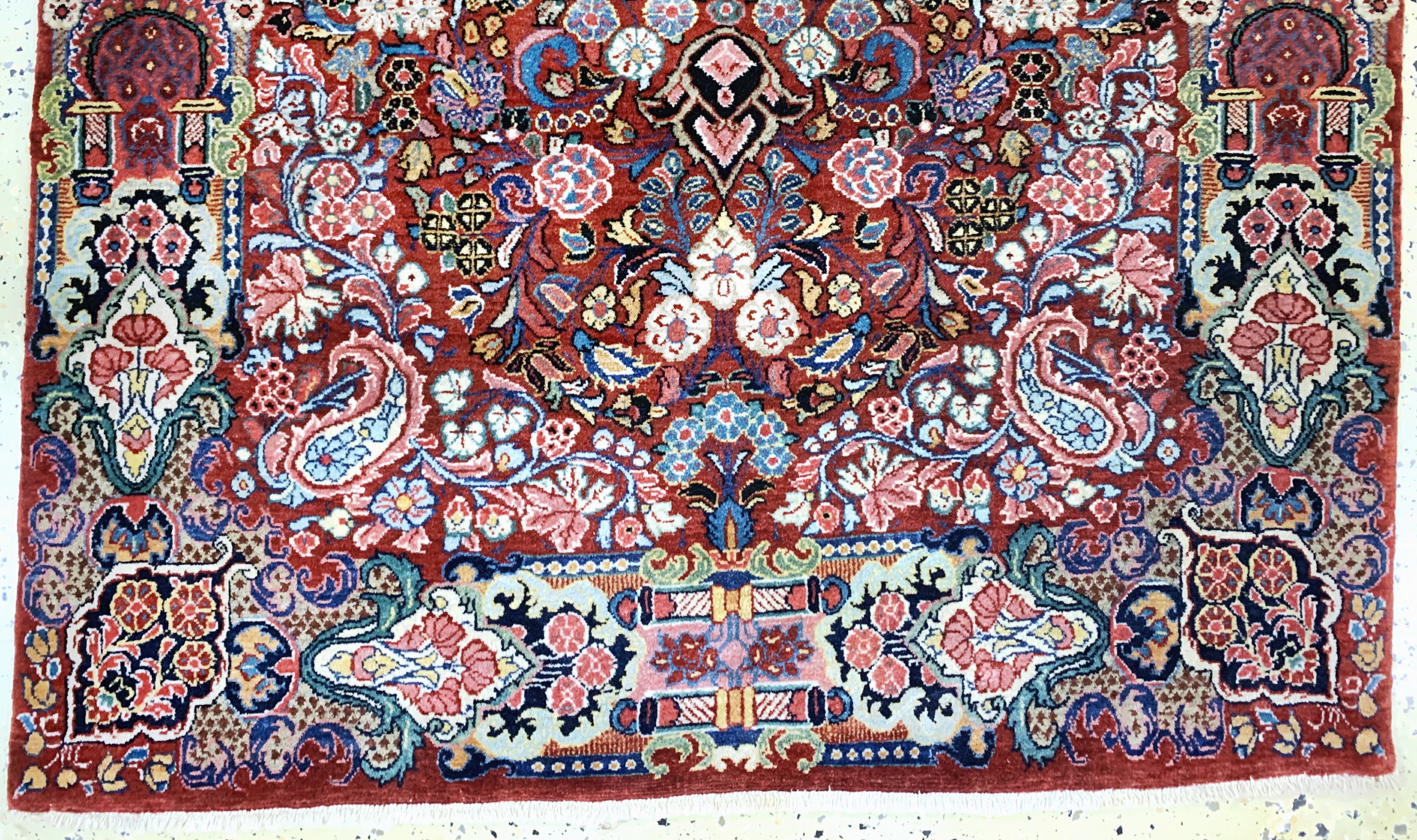 Detail b: Ghiasabad, Persien, Anfang 20.Jhd., Korkwolle, ca. 155 x 103 cm, EHZ: 1-2