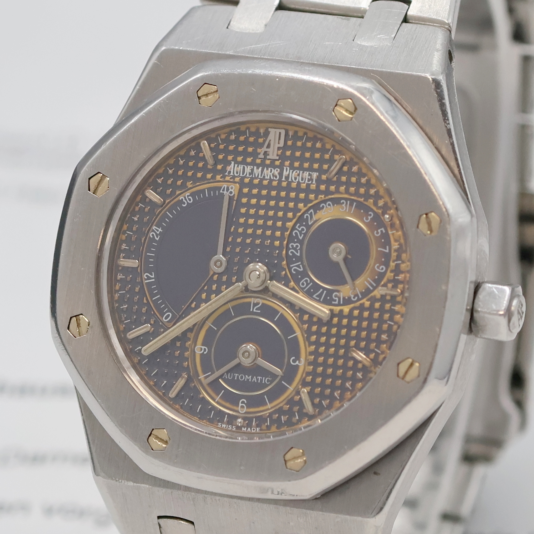 Detail a: AUDEMARS PIGUET Royal Oak Dual Time Herrenarmbanduhr Referenz 25730ST, Schweiz lt. Stammbuchauszug 1995, Automatik, Edelstahlgeh. inkl. orig. ...