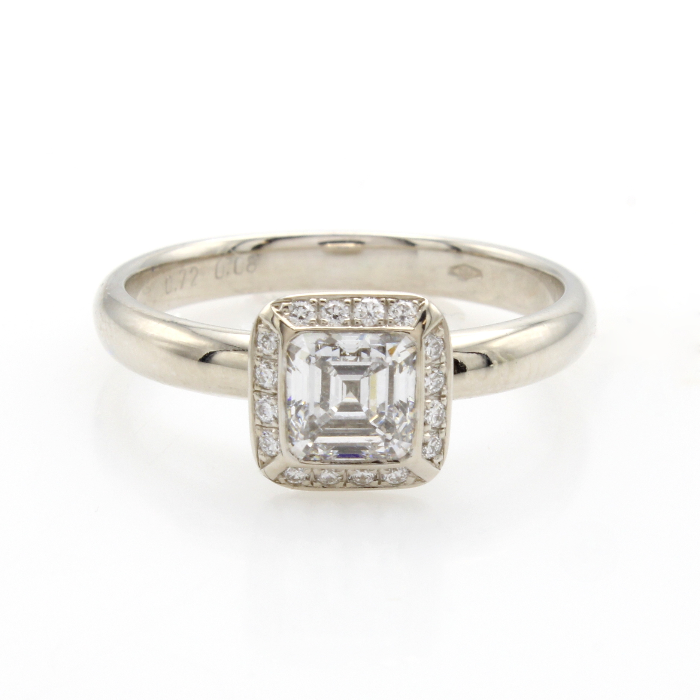 Image 27014595 - Ring mit Diamant und Brillanten, WG 750/000,Diam. im sog. carréeförm. Smaragdschliff ...