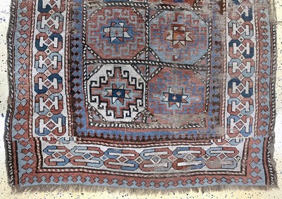 27014505c - Antiker´Moghan´Kazak, Kaukasus, 19.Jhd, Wolle auf Wolle, ca. 207 x 118 cm, EHZ: 4