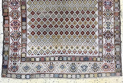 27014511c - Antiker Kazak, Kaukasus, 19.Jhd, Wolle auf Wolle, ca. 167 x 146 cm, EHZ: 4