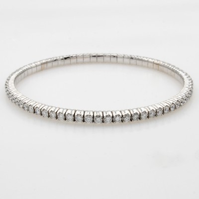 27014522a - Flexibler Armreif mit Brillanten, WG 750/000, 70 Brill. zus. ca. 3.25 ct feines ...