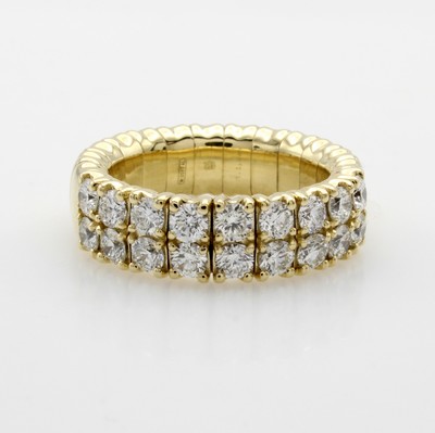 27014626a - Flexibler Ring mit Brillanten, GG 585/000, 2-rhg. bes. m. Brill. zus. ca. 1.66 ct feines ...