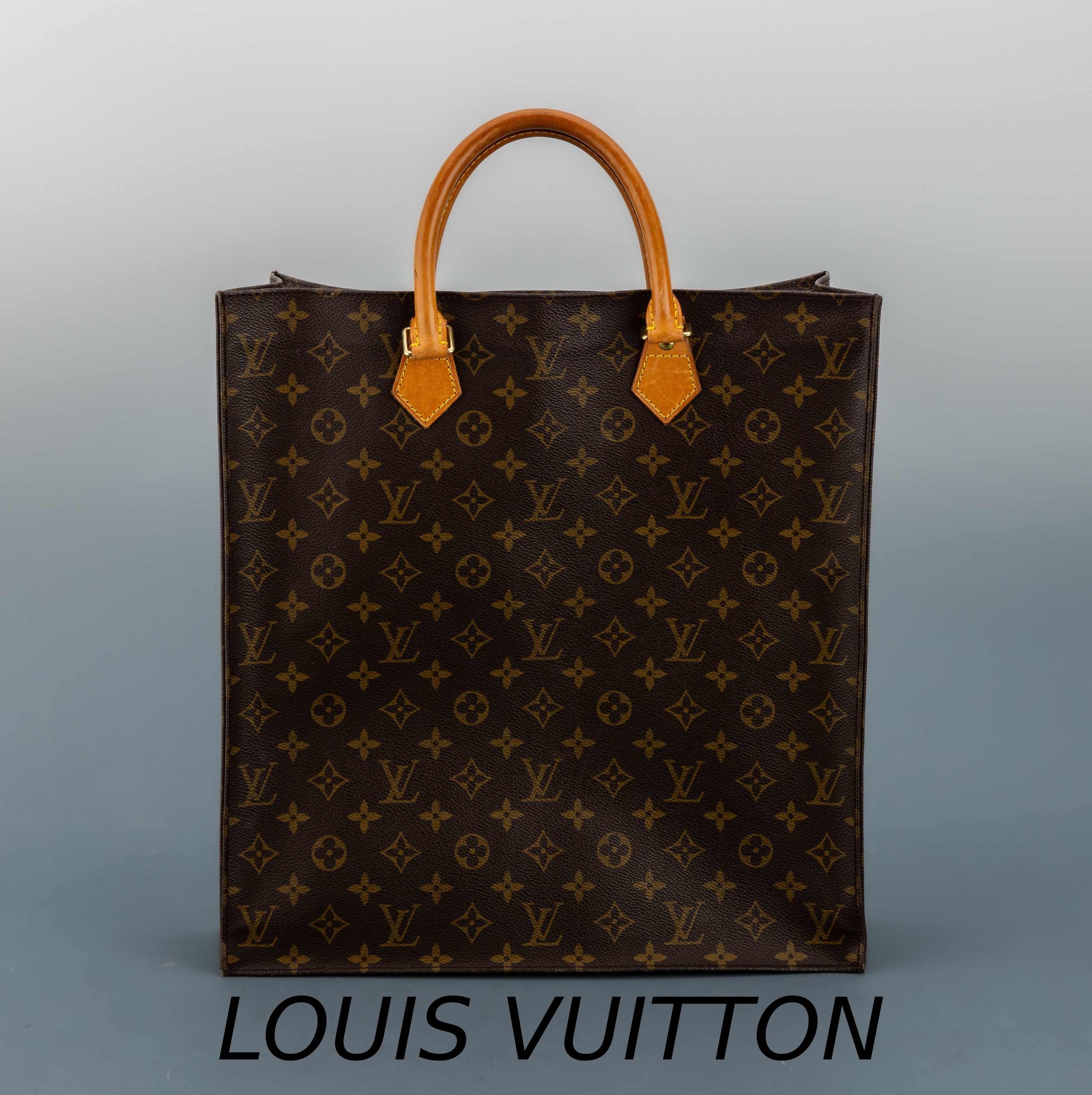 Image 27015087 - LOUIS VUITTON Shopper, ´Sac Plat Monogram Canvas´, 2 Tragegriffe naturfarb. Leder, innen ...