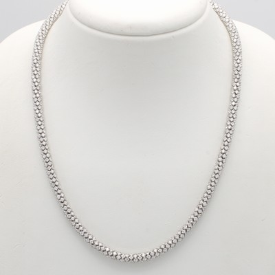 27015074c - Exklusives Collier mit Brillanten, WG 750/000, Schlangenkette rundum und voll bes. m. ...