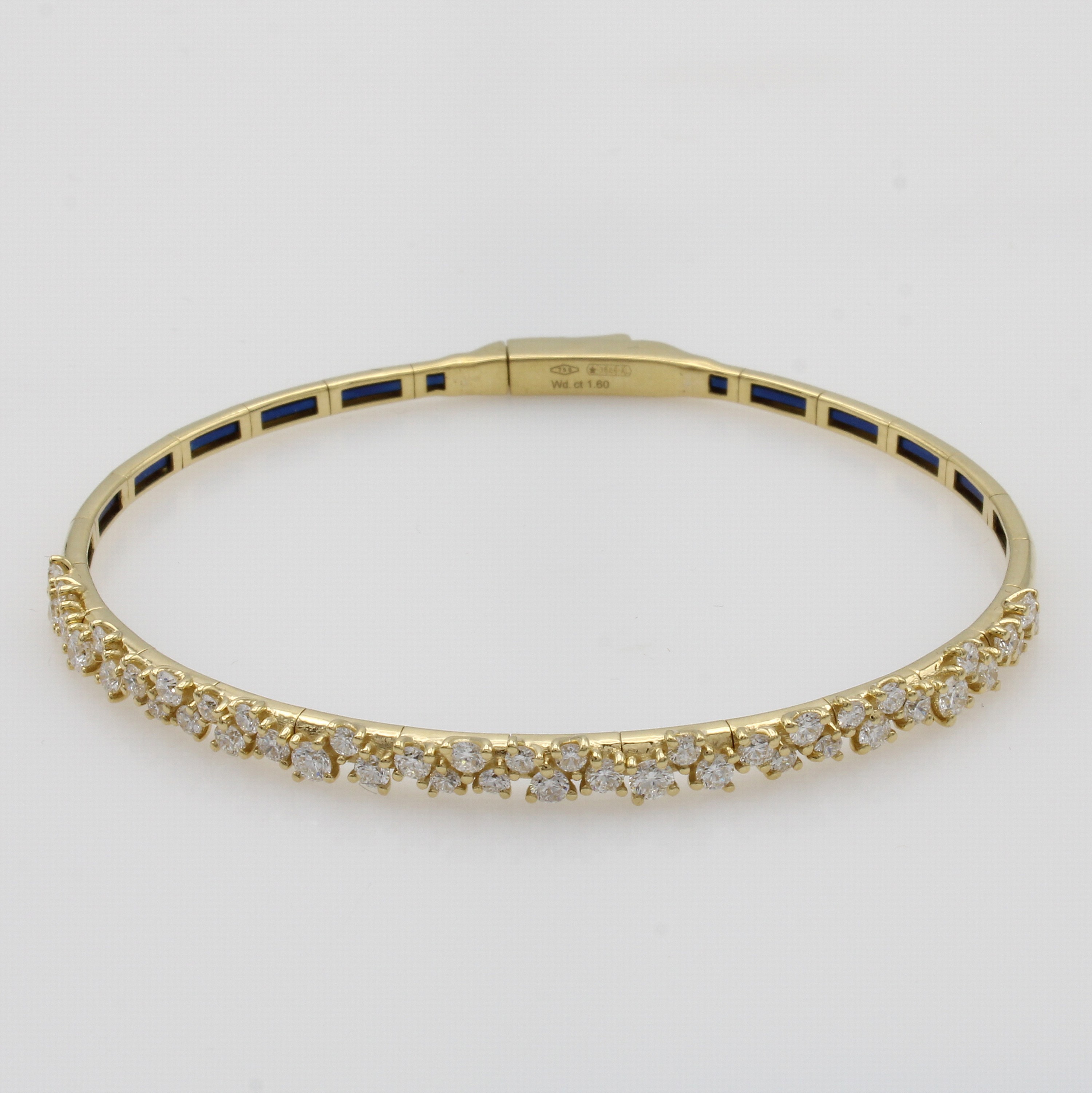 Image 27015102 - Armreif mit Brillanten, GG 750/000, leicht flexibel gearb., 44 Brill. zus. ca. 1.60 ct ...