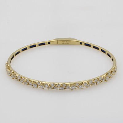Image Armreif mit Brillanten, GG 750/000, leicht flexibel gearb., 44 Brill. zus. ca. 1.60 ct ...