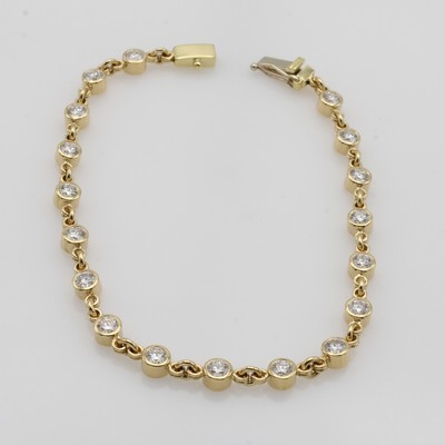 Image Gliederarmband mit Brillanten, GG 750/000, 18 Brill. in hohen Zargenfassungen zus. ca. ...