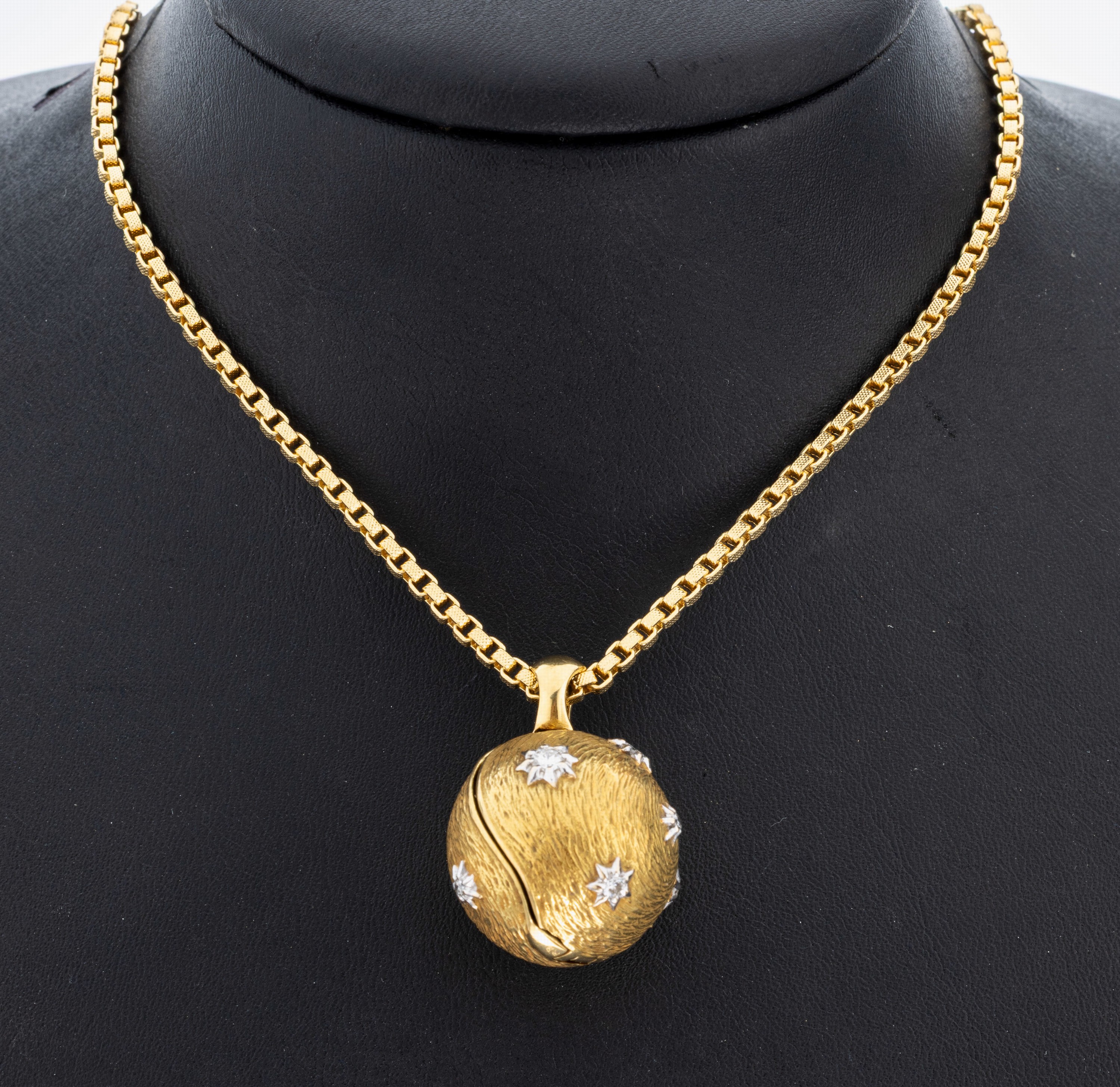 Image 27016500 - 18 kt Gold Brillant-Anhänger, GG/WG 750/000, Kugel fein strukt., 7 in WG- ...