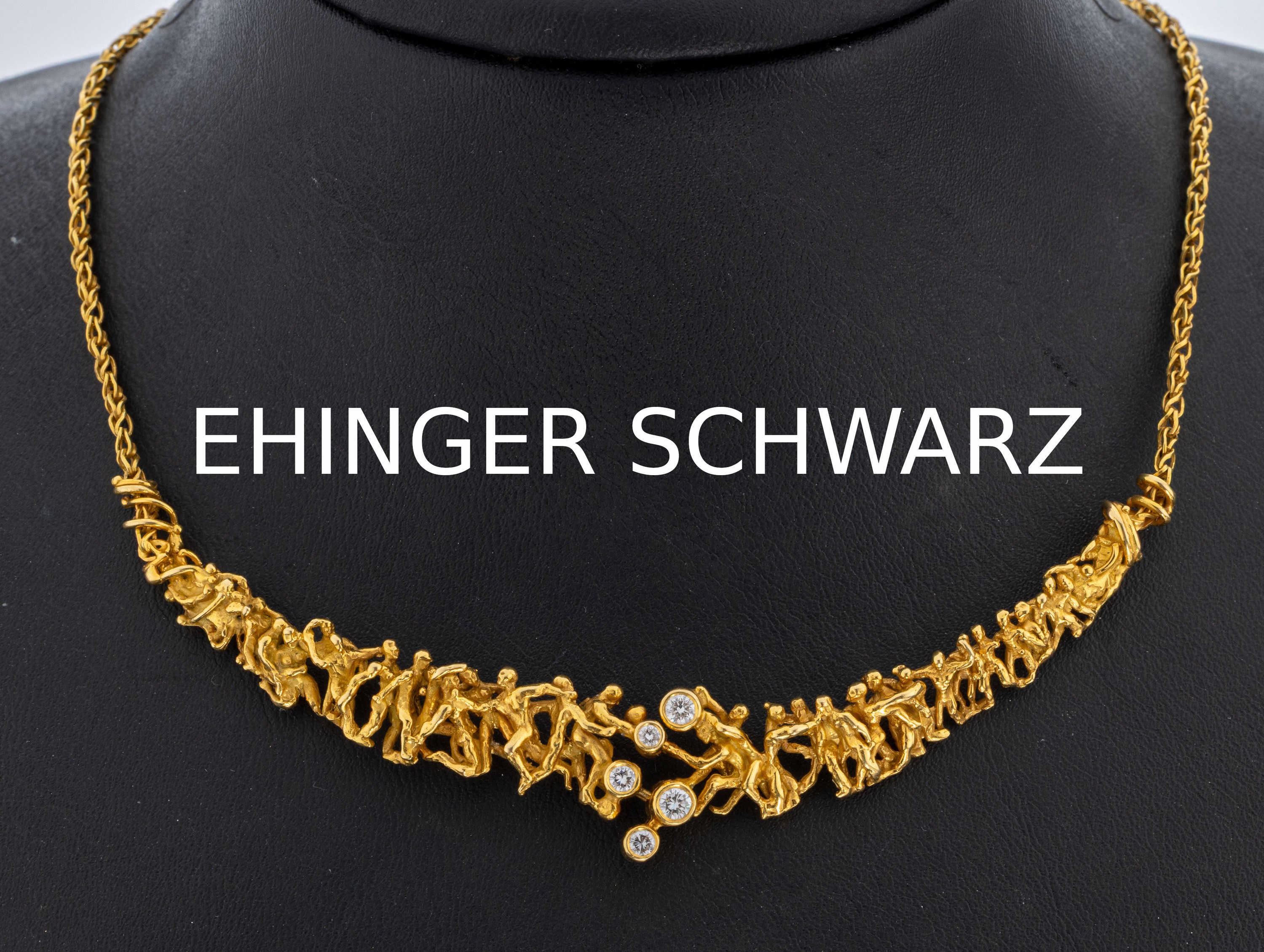 Image 27016503 - Ausgefallenes 18 kt Gold EHINGER SCHWARZ Brillant-Collier, GG 750/000, Mittelteil ...