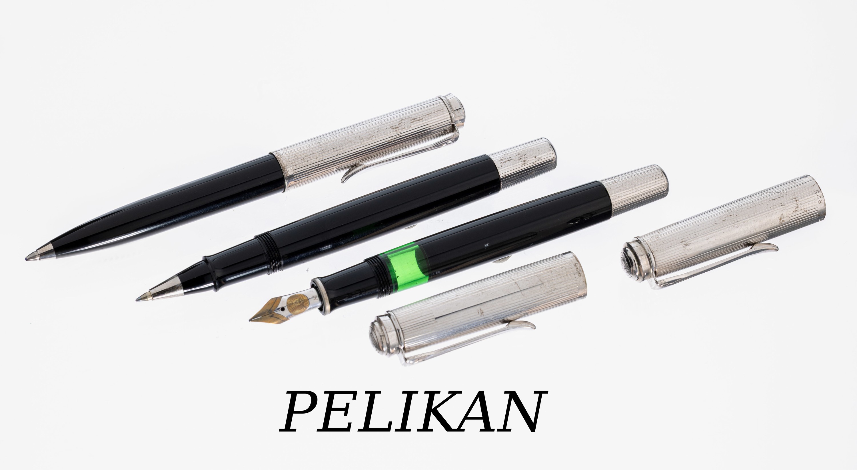 Image 27016535 - PELIKAN Konvolut, best. aus: Kolbenfüller, mit 18 kt Gold Feder, Stärke M, 1 x ...