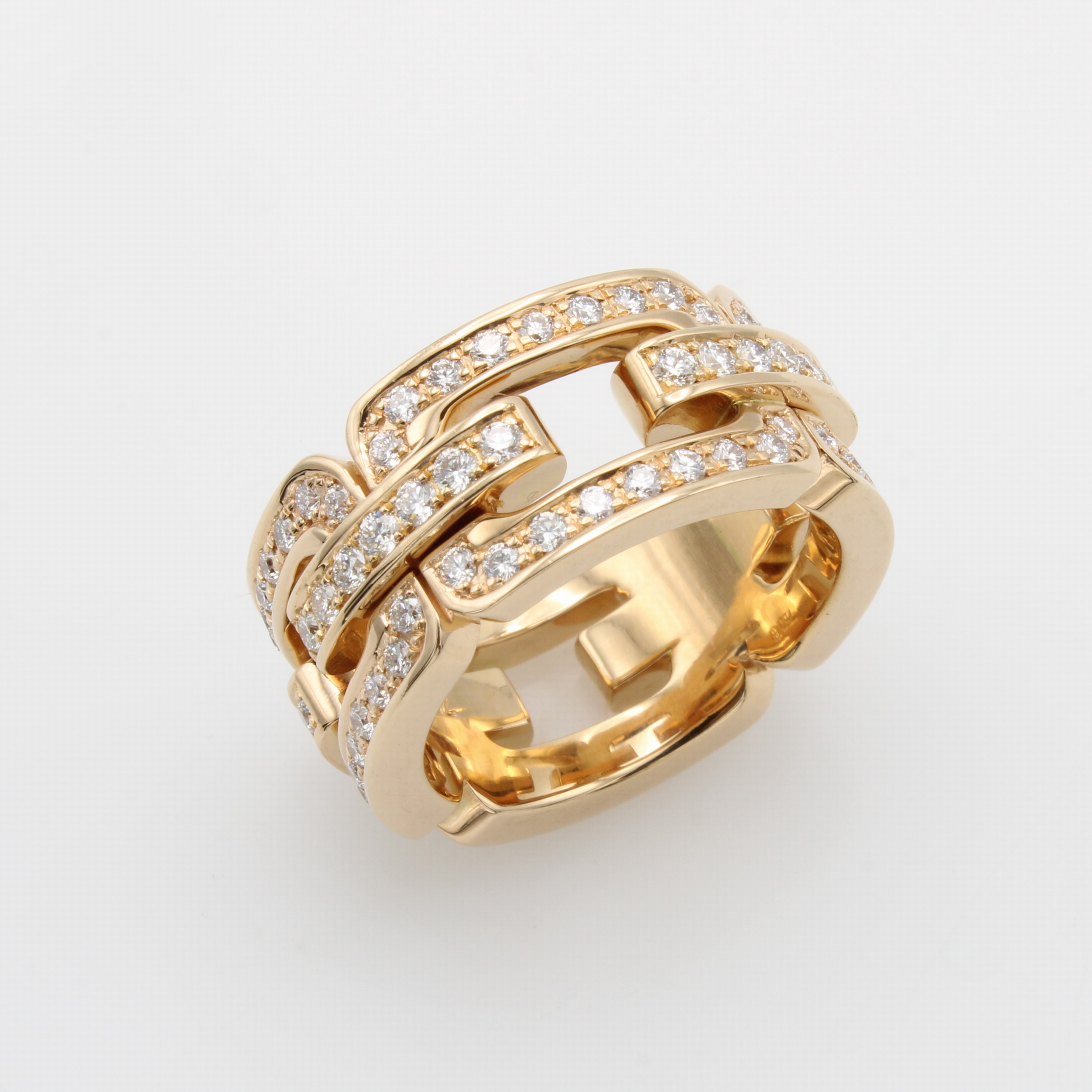 Image 27016932 - Ring mit Brillanten, RG 750/000, im Gliederdesign, Brill. zus. ca. 1.78 ct feines ...