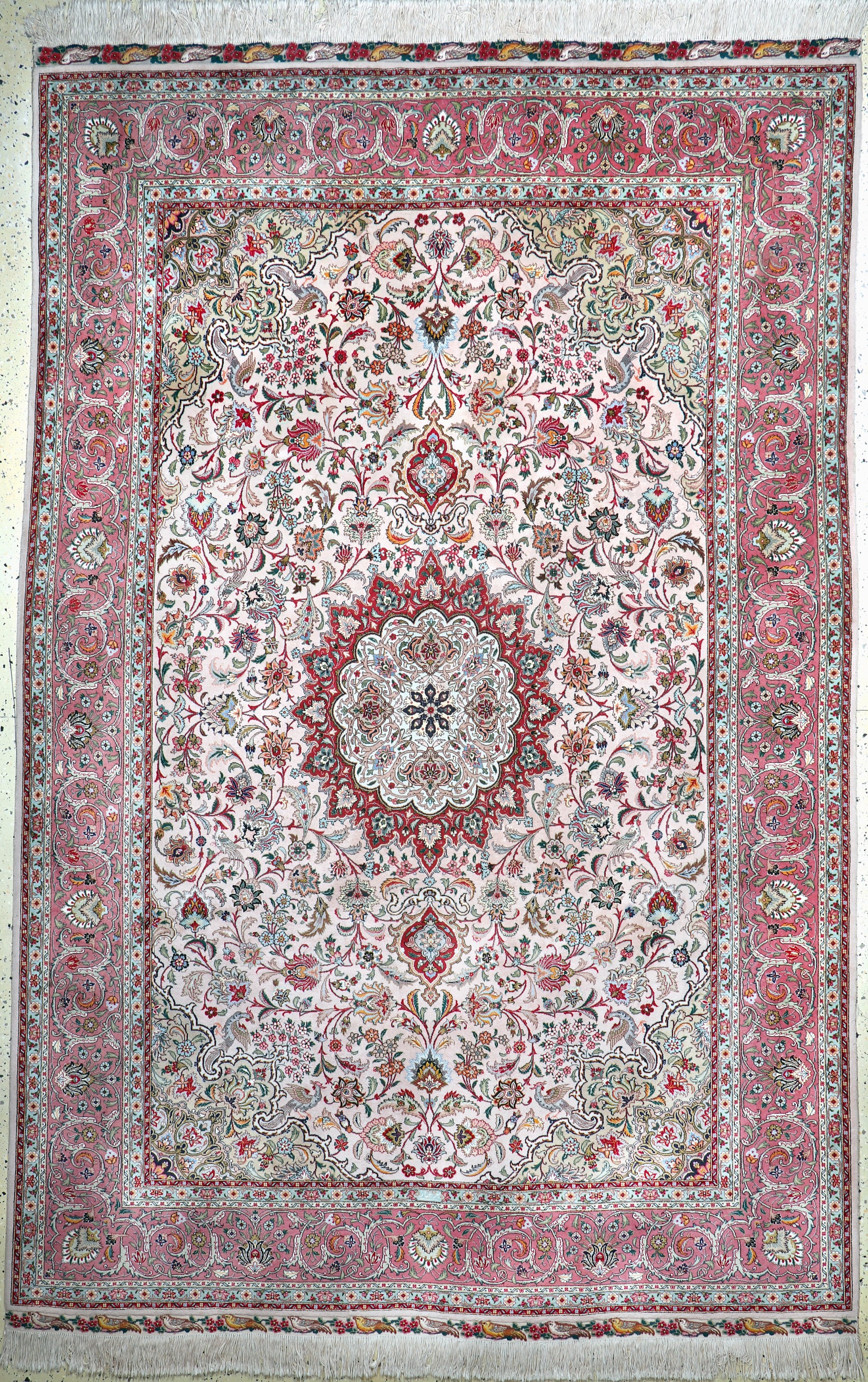 Täbriz fein(50 Raj), Persien, Mitte 20.Jhd,Korkwolle mit Seide, ca. 307 x 202 cm, ca. 500.000 Kn/qm, EHZ: 2
