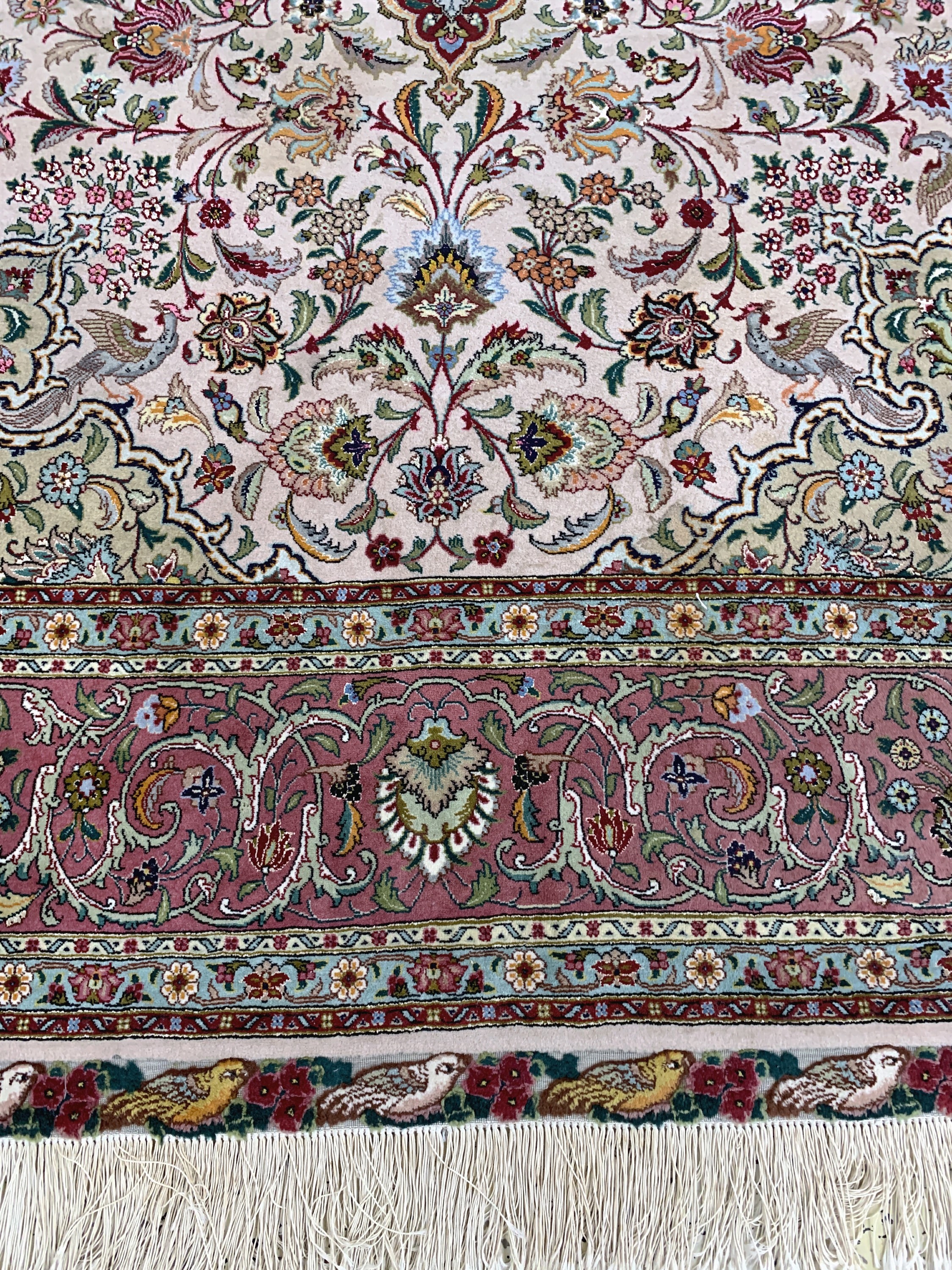 Detail h: Täbriz fein(50 Raj), Persien, Mitte 20.Jhd,Korkwolle mit Seide, ca. 307 x 202 cm, ca. 500.000 Kn/qm, EHZ: 2