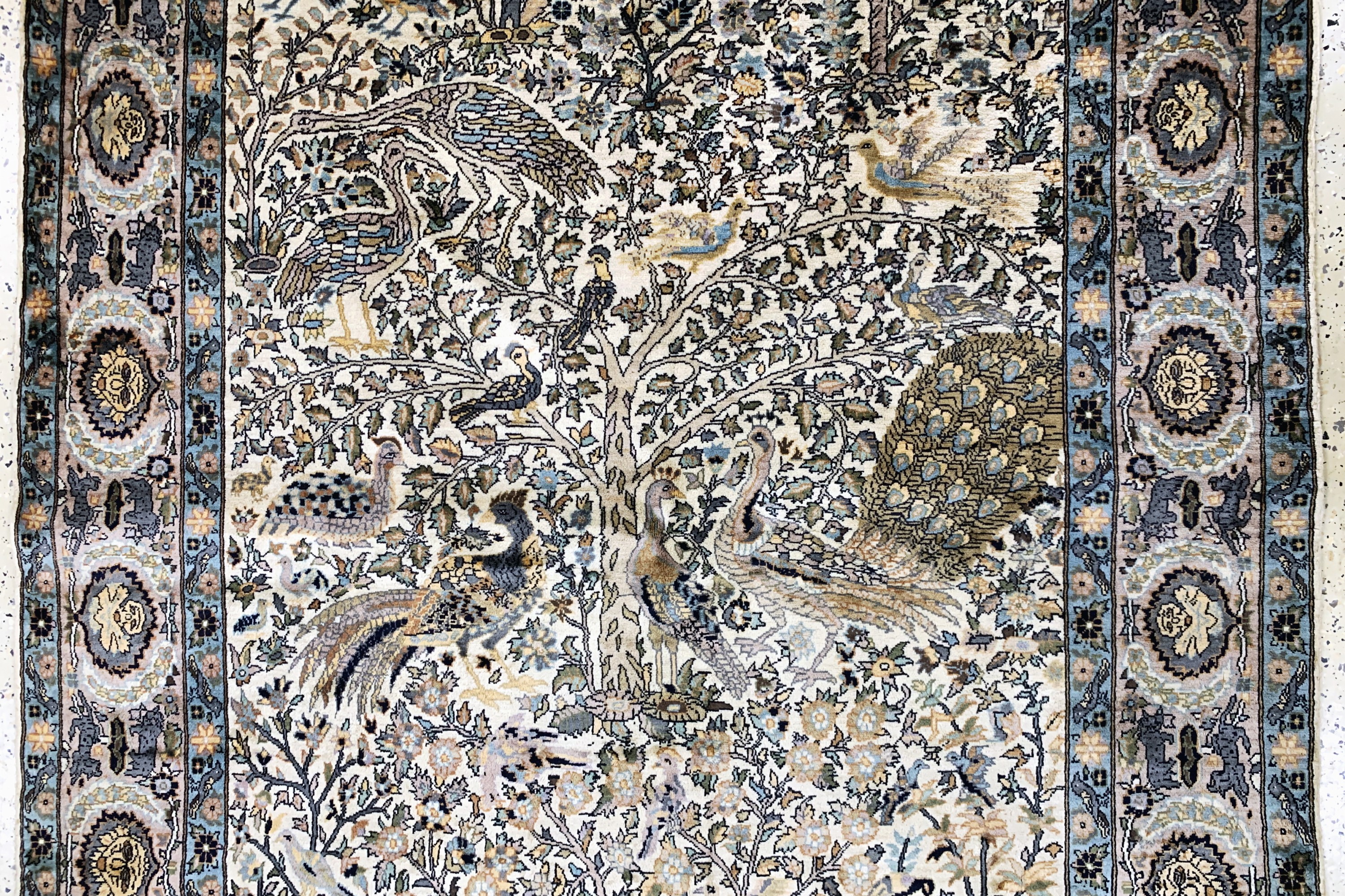 Detail b: Lahor fein, Pakistan, Mitte 20.Jhd, Korkwolle auf Baumwolle, ca. 222 x 139 cm, EHZ: 2