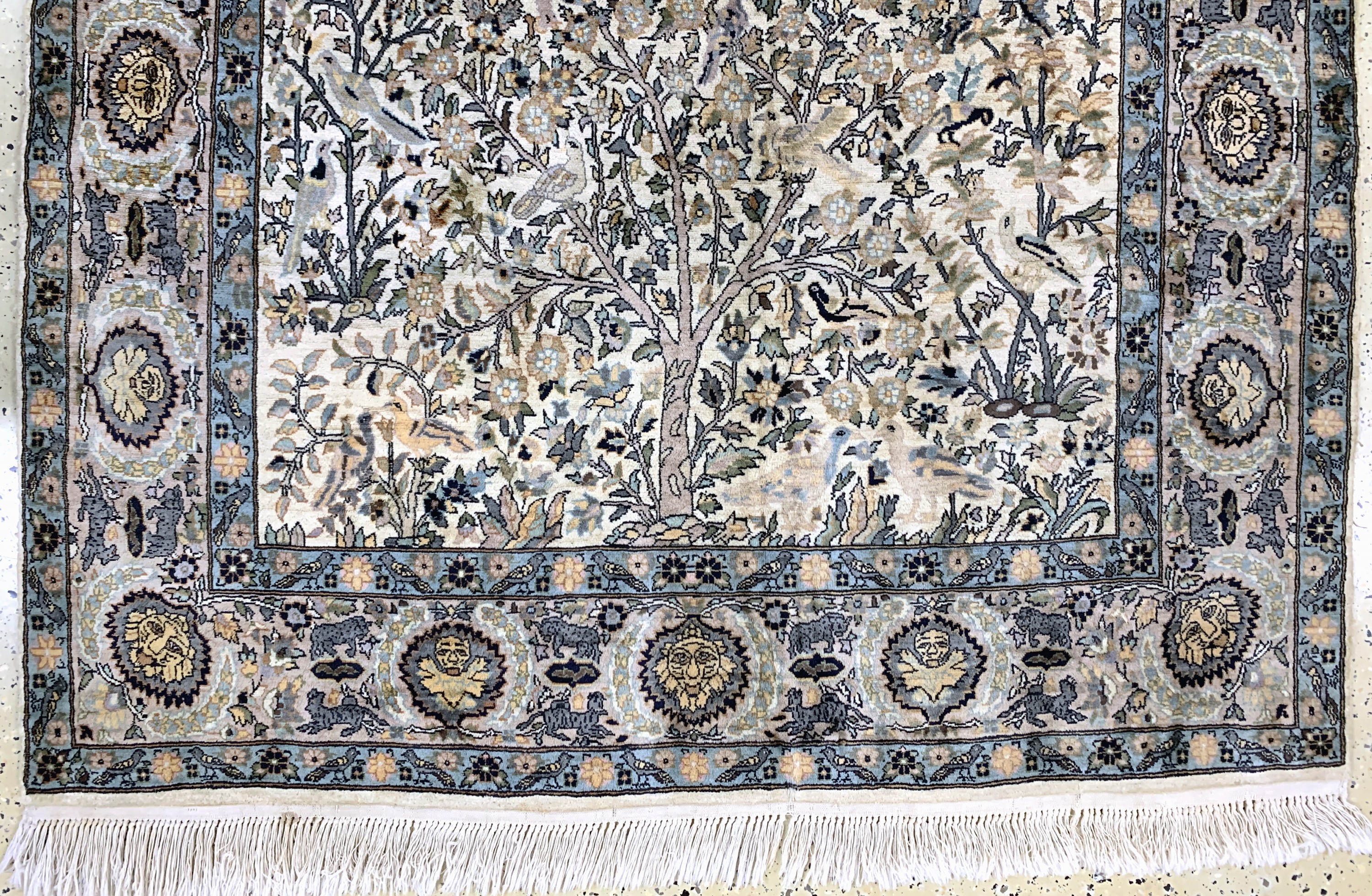 Detail c: Lahor fein, Pakistan, Mitte 20.Jhd, Korkwolle auf Baumwolle, ca. 222 x 139 cm, EHZ: 2