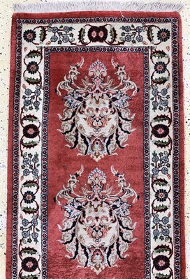 27016984a - Bidjar Sehr fein, Persien, Ende 20.Jhd, Korkwolle mit Seide, ca. 385 x 70 cm, ...