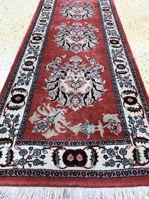 27016984f - Bidjar Sehr fein, Persien, Ende 20.Jhd, Korkwolle mit Seide, ca. 385 x 70 cm, ...