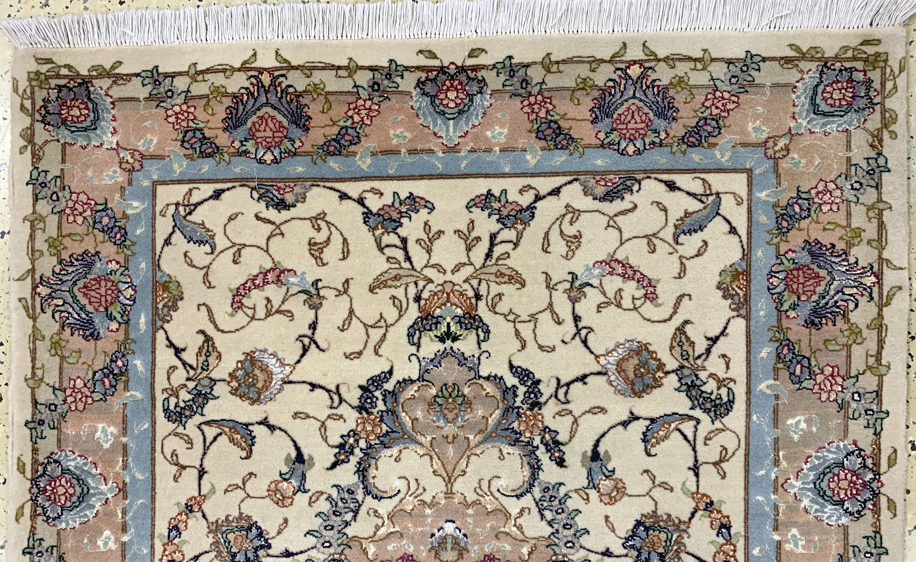 Detail a: Täbriz fein(50 Raj), Persien, Ende 20.Jhd, Korkwolle mit Seide, ca. 154 x 108 cm, ca. 500.000 Kn/qm, EHZ: 2