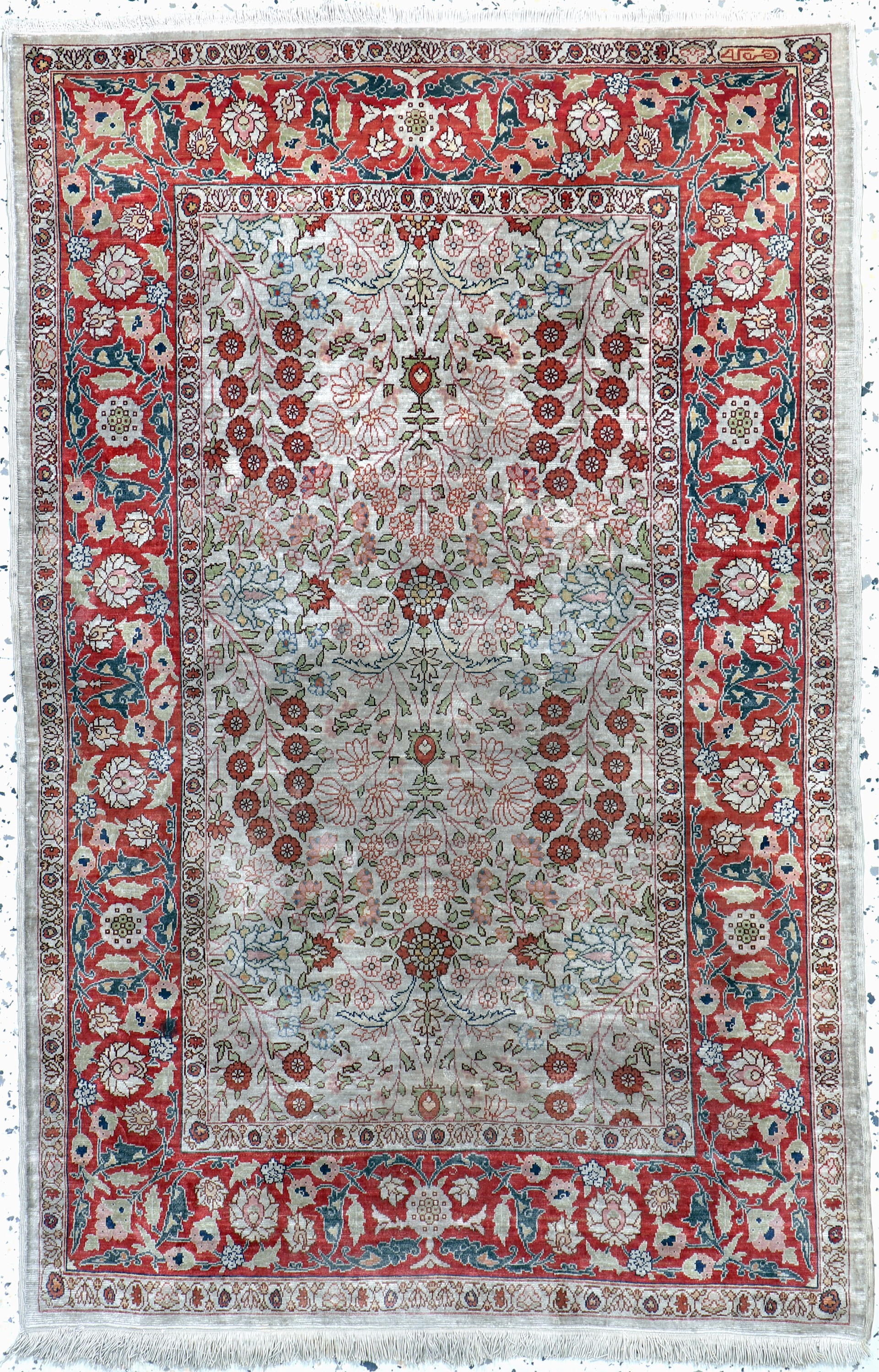 Image 27017023 - Hereke Seide signiert, Türkei, Mitte 20.Jhd, reine Naturseide, ca. 107 x 70 cm, ...