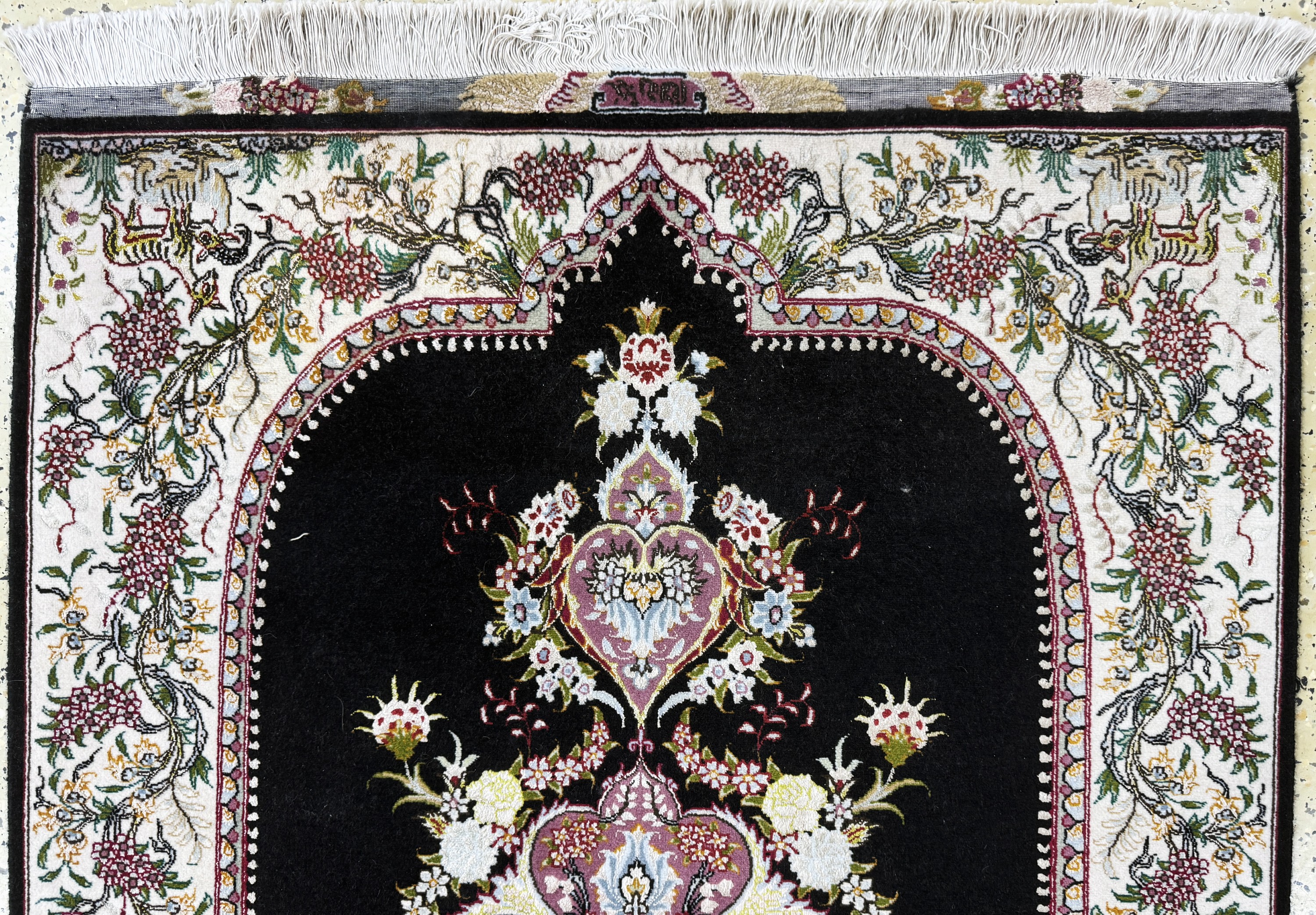 Detail a: Täbriz fein(50 Raj), Persien, Ende 20.Jhd, Korkwolle mit Seide, ca. 155 x 102 cm, ca. 500.000 Kn/qm, EHZ: 2
